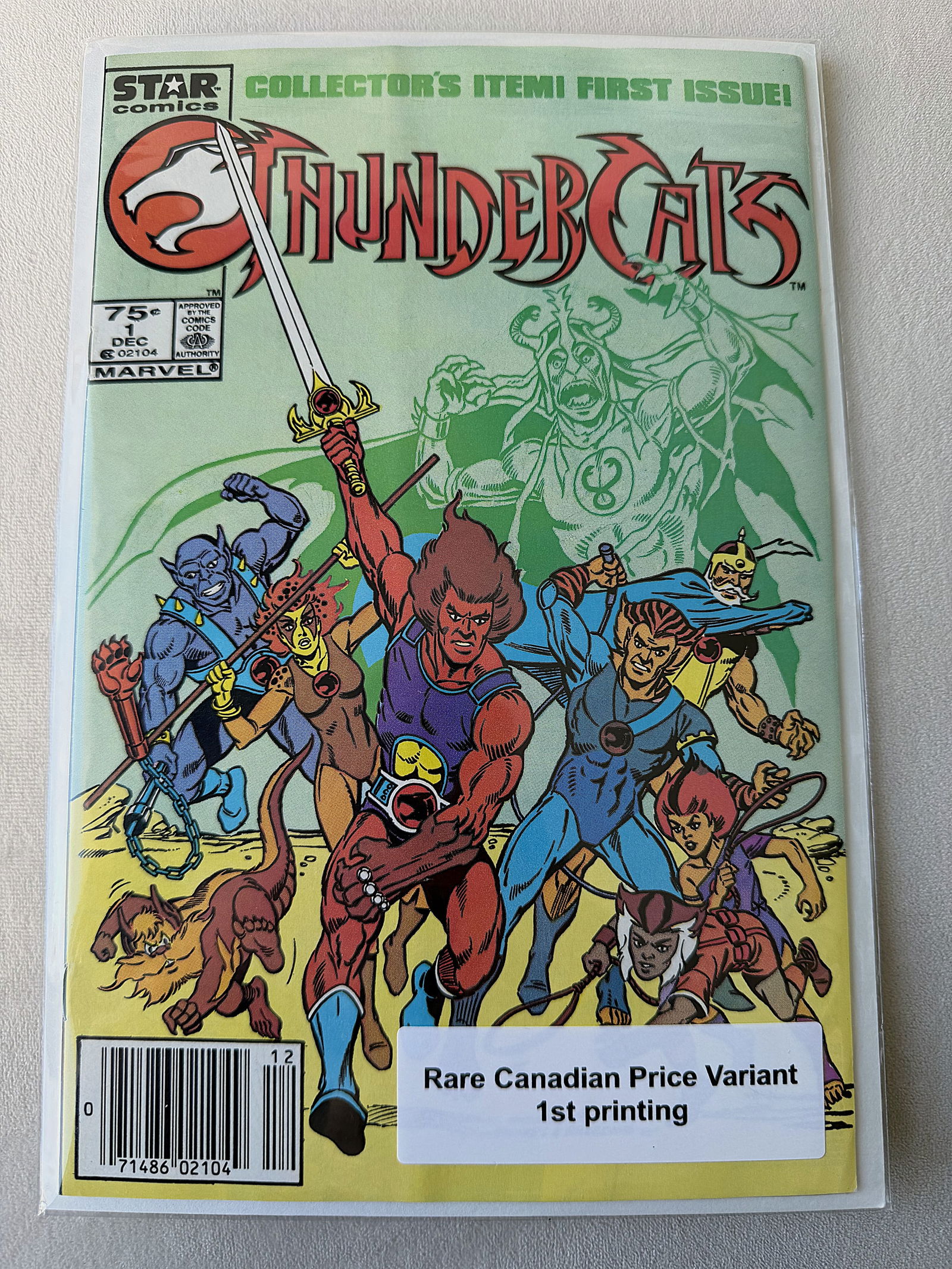 ThunderCats #1 (1985) – 1st Team Appearance – Rare 75¢ Canadian Price Variant (CPV): A premier investment-grade relic of 1980s pop culture: ThunderCats #1 (1985). Published under Marvel's Star Comics imprint, this landmark issue marks the first comic book appearance of Lion-O, Cheetar