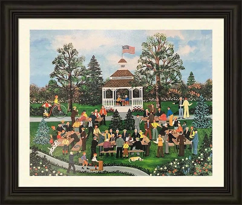 Jane Wooster Scott "Sunday in the Park" Framed Limited Edition on Canvas w/ COA 24" x 20" (1 of 1)