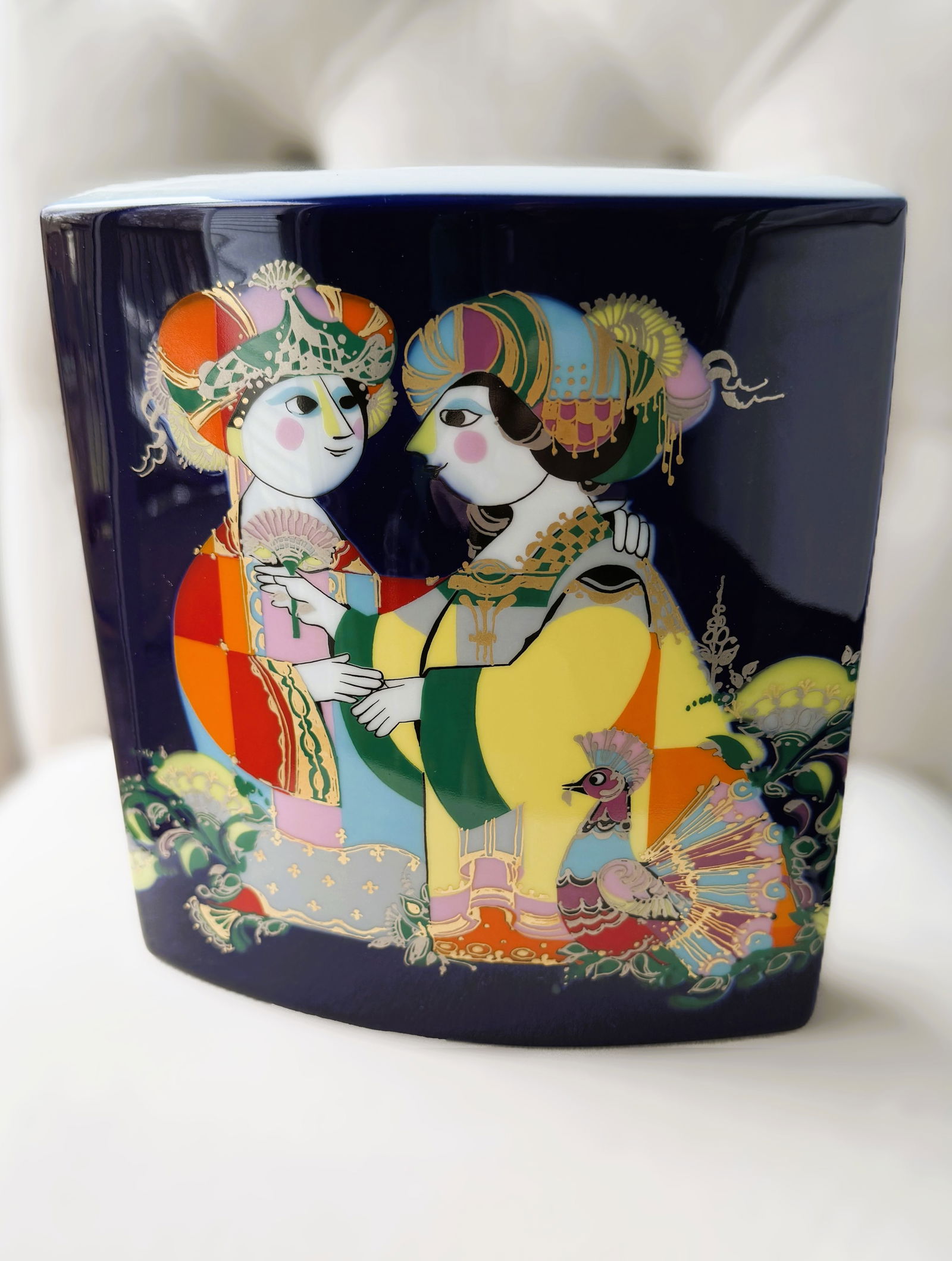 Rosenthal Studio-Linie "1001 Nights" Cobalt Studio Vase – Bjørn Wiinblad 7.5" x 8.25" (1 of 11)