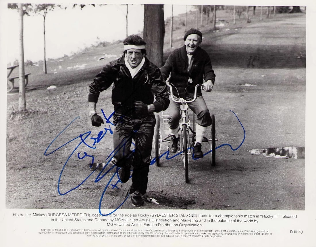 Sylvester Stallone Signed Rocky III Original Production Still – Piece of the Past COA (1 of 1)