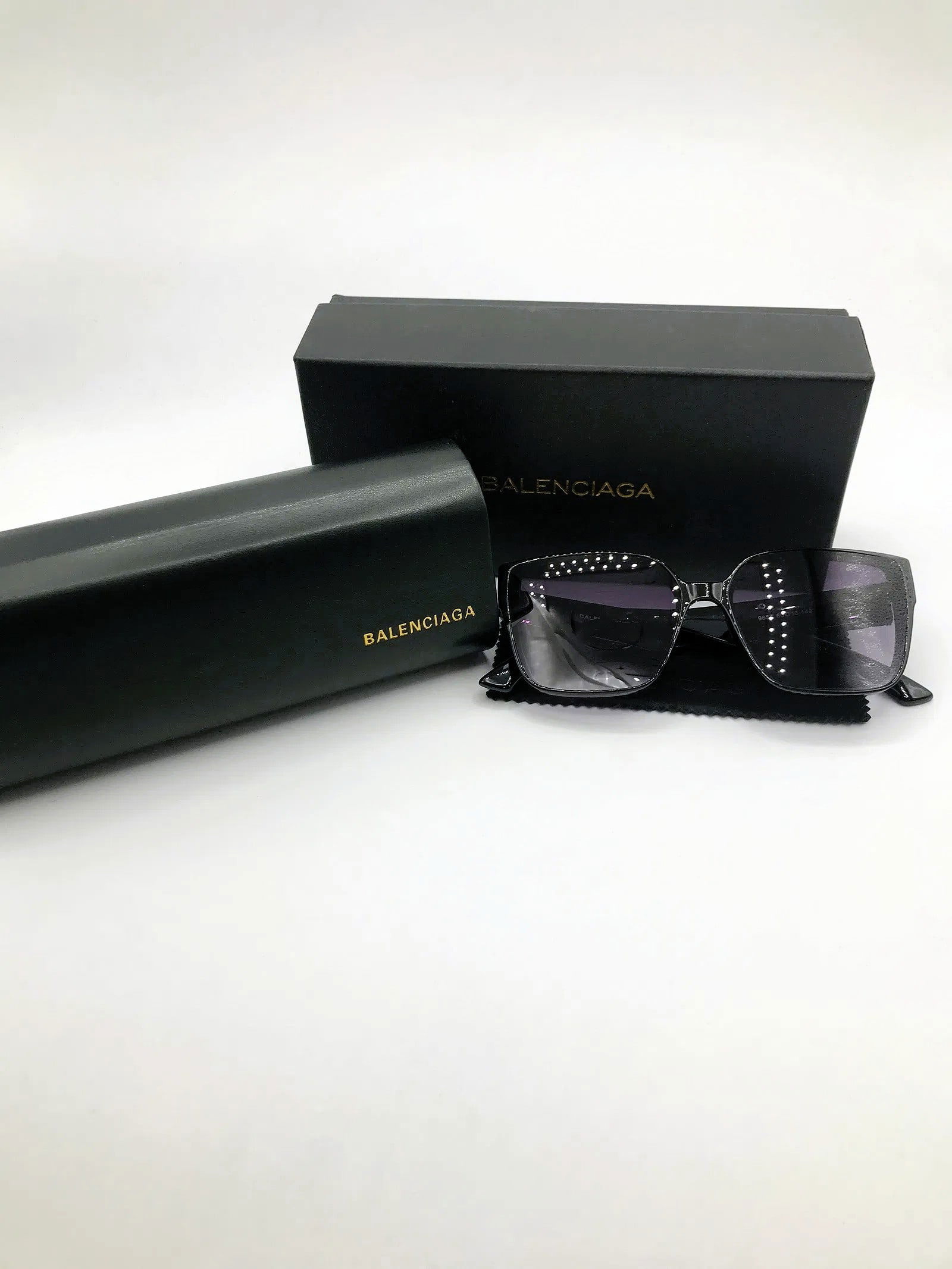 Balenciaga Oversized Black Square Sunglasses w/ Case & Box (1 of 2)