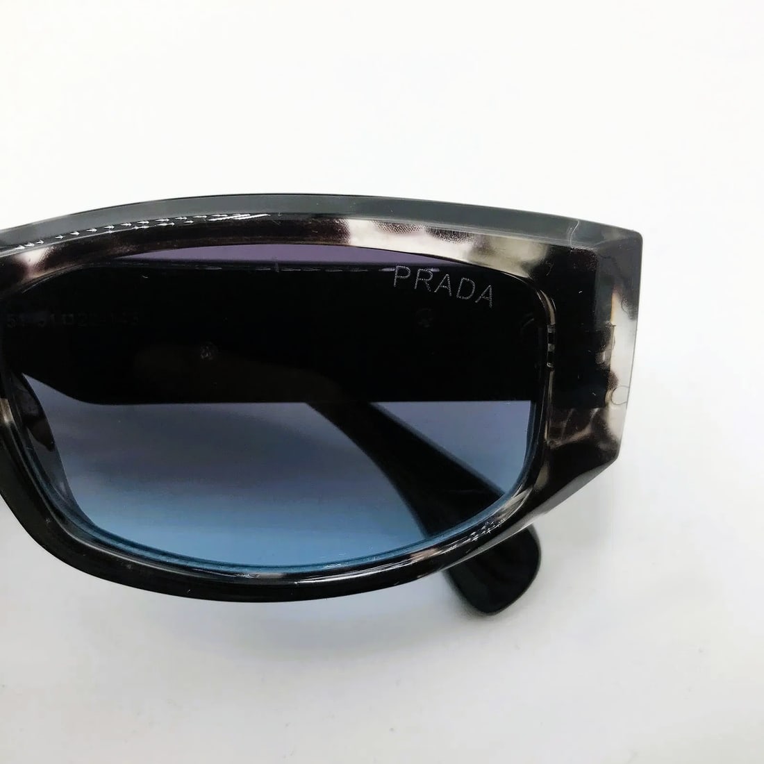 Prada Black Rectangular Sunglasses w/ Case, Box & Certificate Card - 2