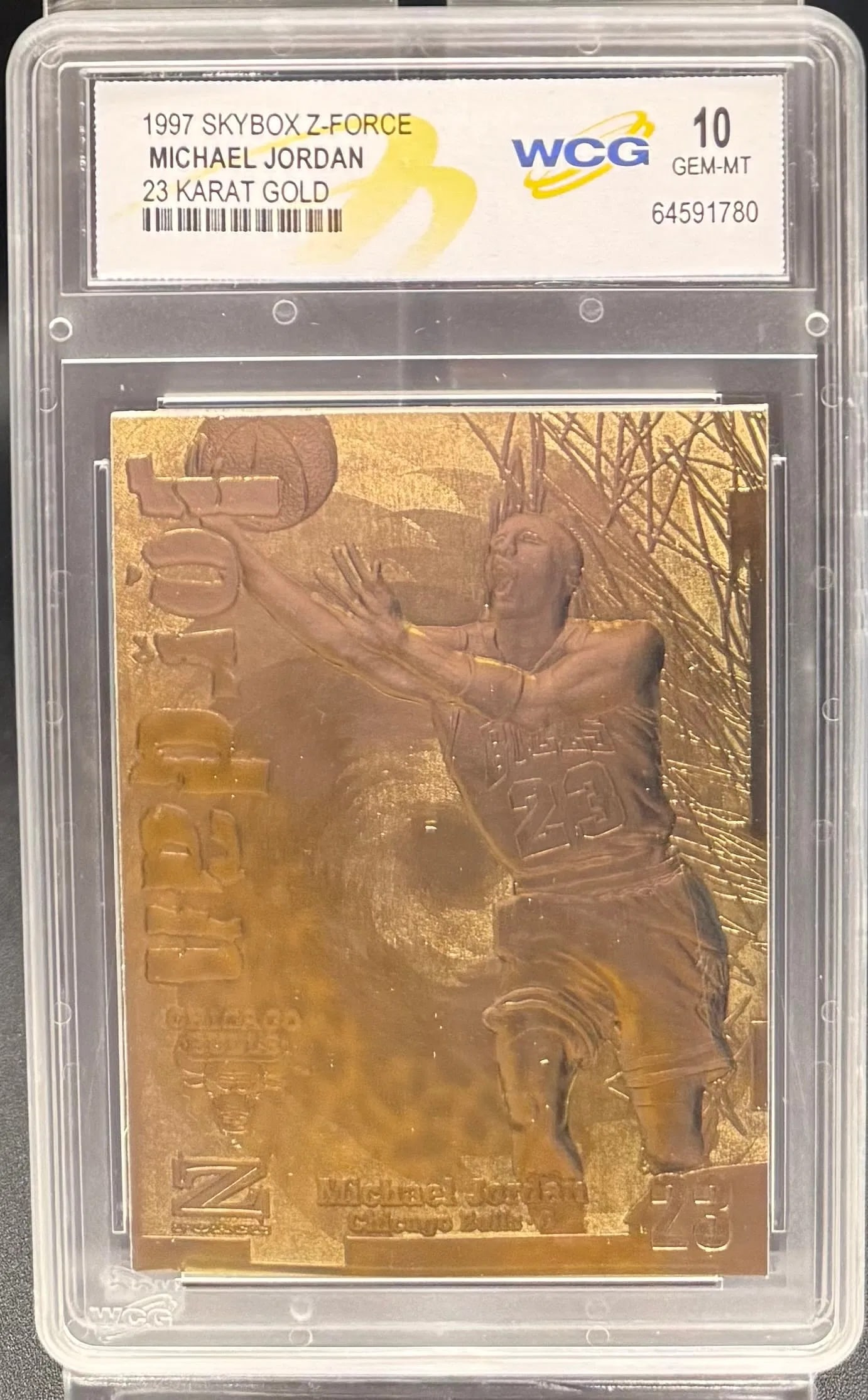 1997 Skybox Z-Force Michael Jordan 23KT Gold – WCG GEM MT 10 – Bulls Retro Insert (1 of 2)