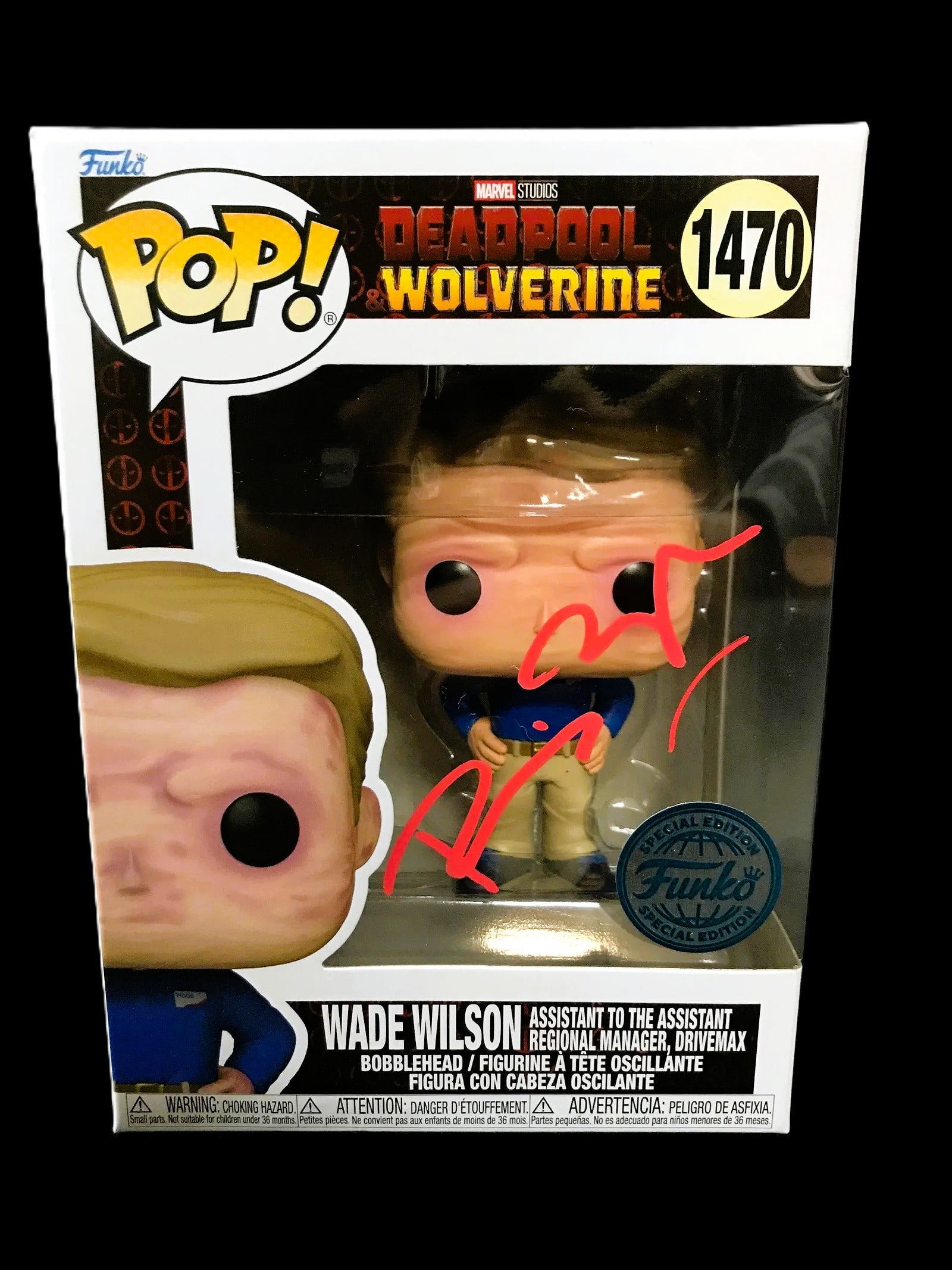 Ryan Reynolds Signed Wade Wilson Funko Pop! #1470 (Special Edition) KB COA (1 of 3)