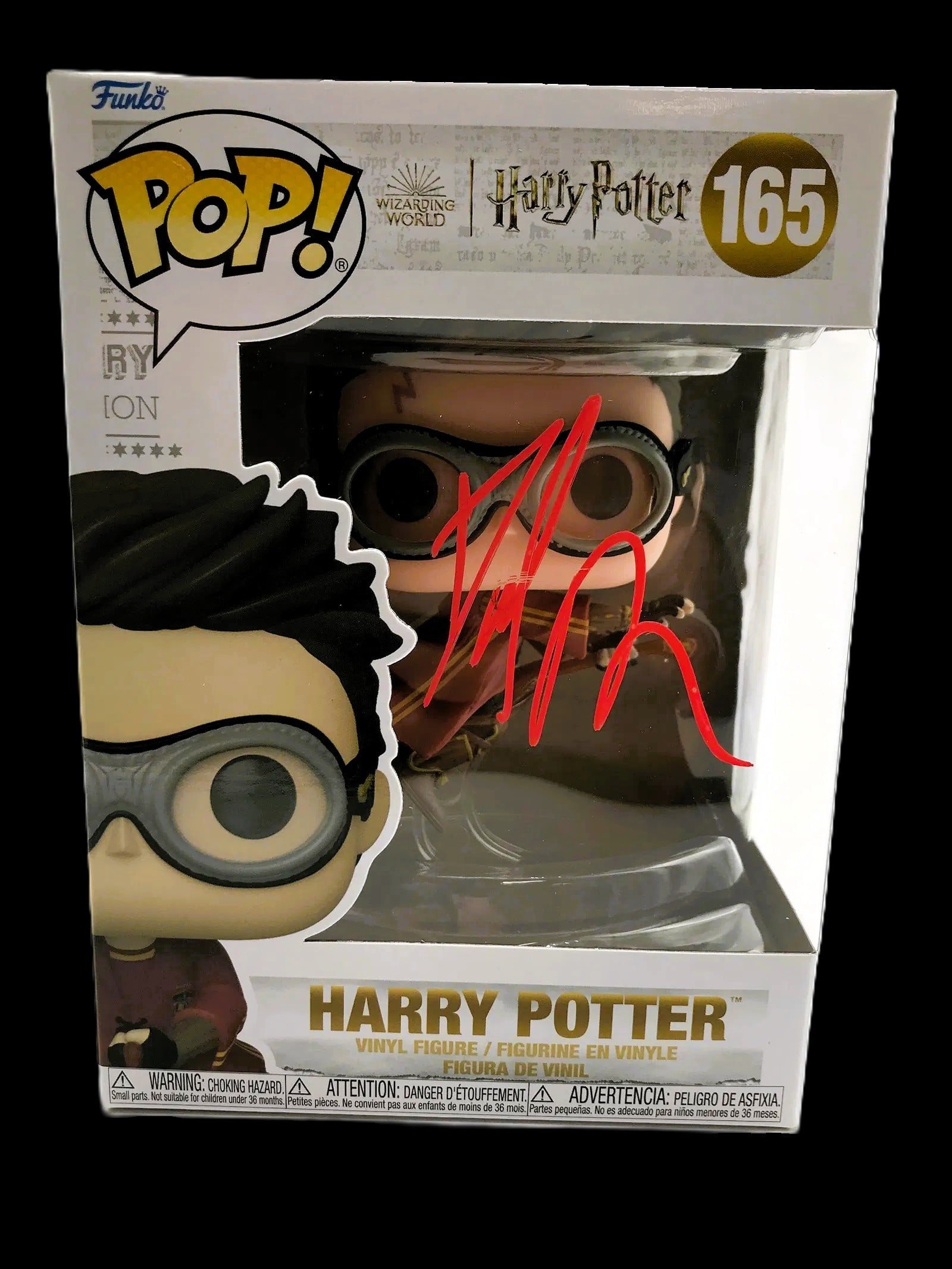 Signed Funko Pop! "Wizarding World | Harry Potter" #165 KB COA: Autographed Funko Pop! Vinyl figure featuring the Harry Potter character from the "Wizarding World | Harry Potter," Pop! #165. Signature is on the front window. Includes KB Authentics hologram/COA sti