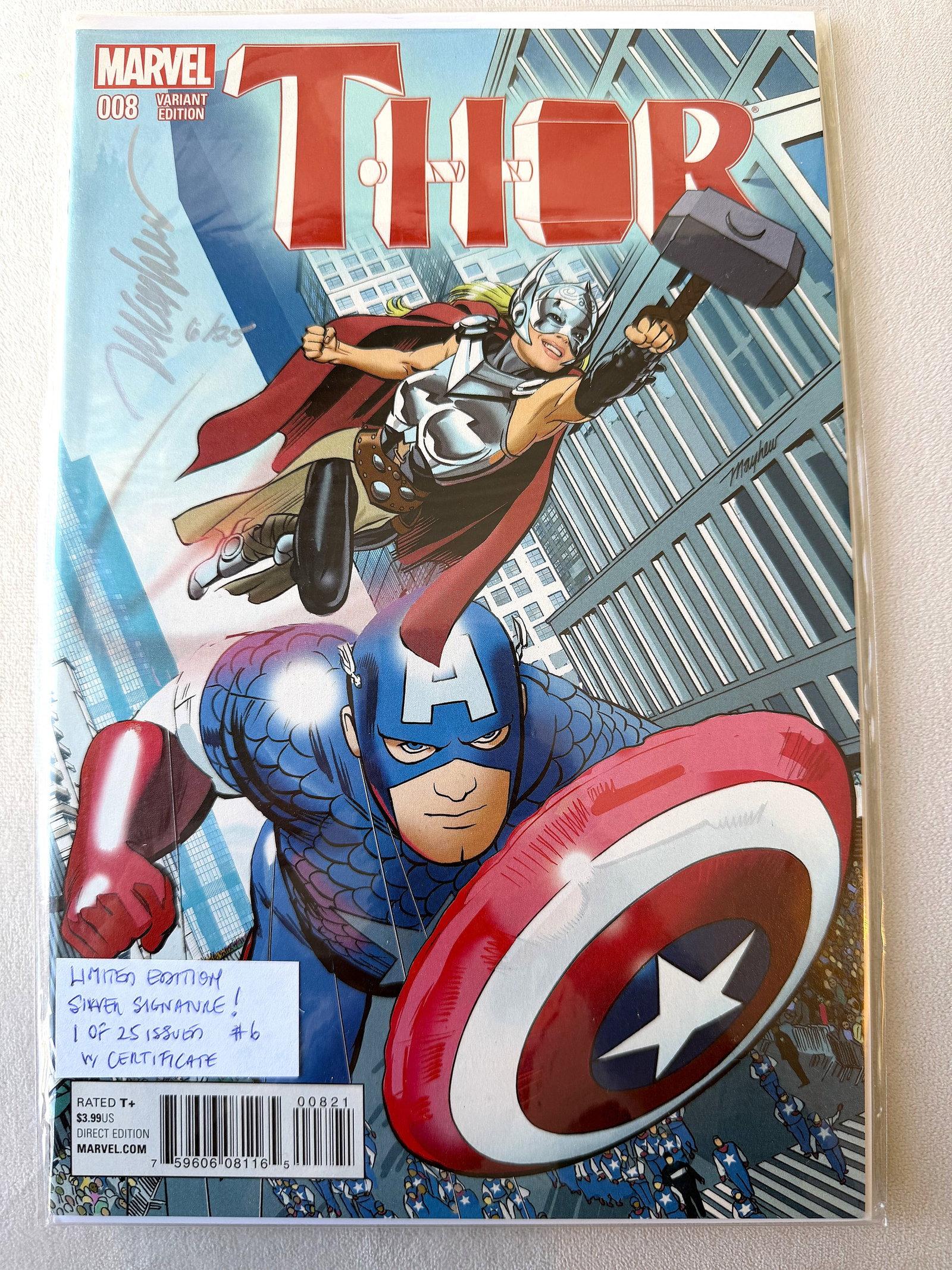 Thor #8 (2015) "The Identity of Thor" Ultra-Rare Dynamic Forces Signed Edition (6/25) OCA (1 of 3)