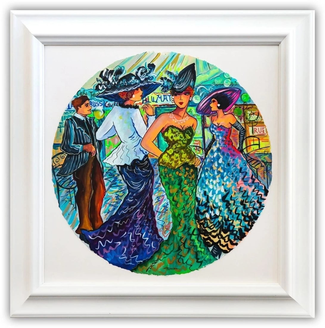 P Govezensky "Cabaret" Watercolor COA 30"x30" (1 of 3)