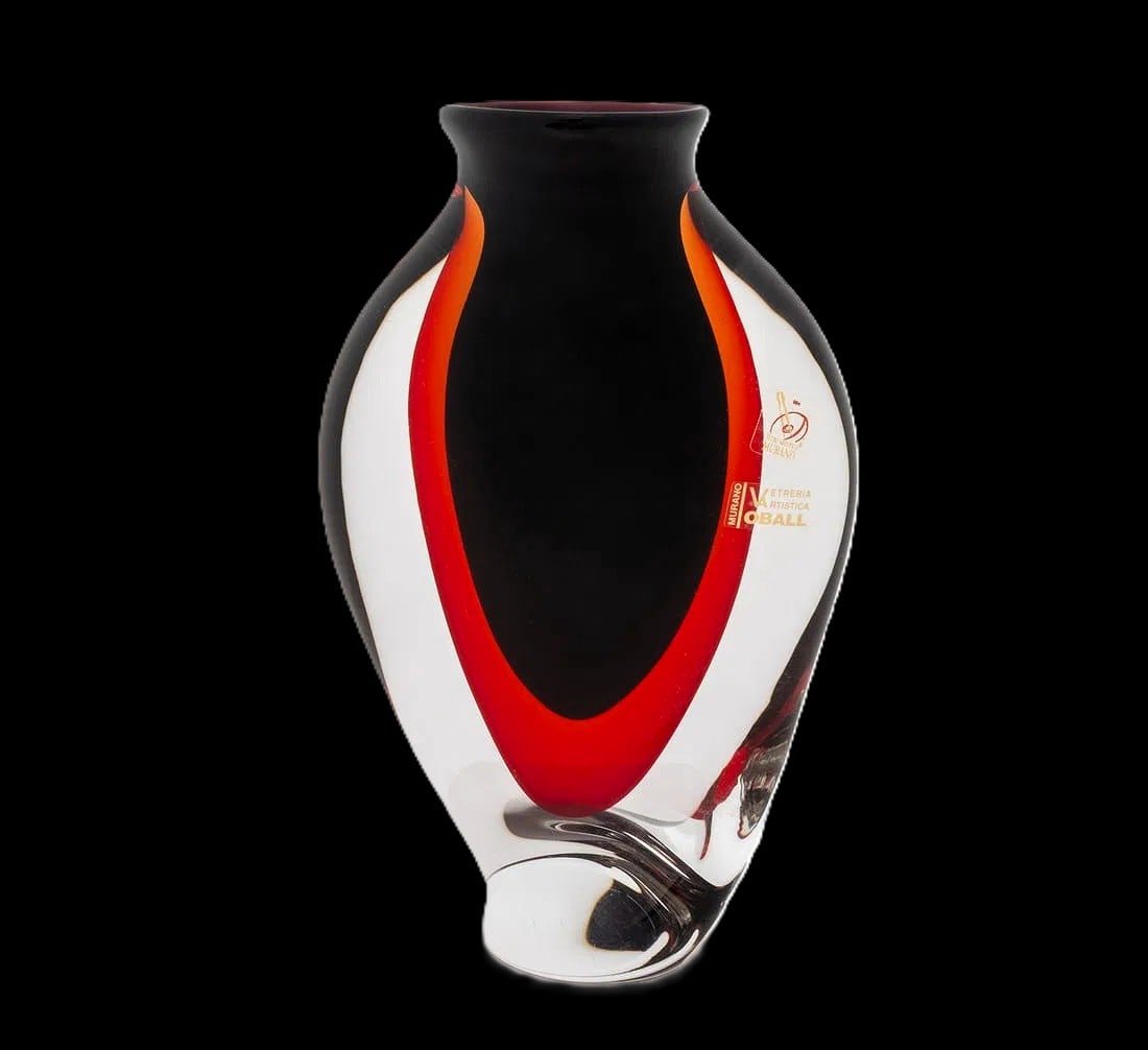 Michele Onesto Sommerso Murano Art Glass Vase - Signed - Vetreria Artistica Oball 9.25" x 5.75" x 4" (1 of 9)