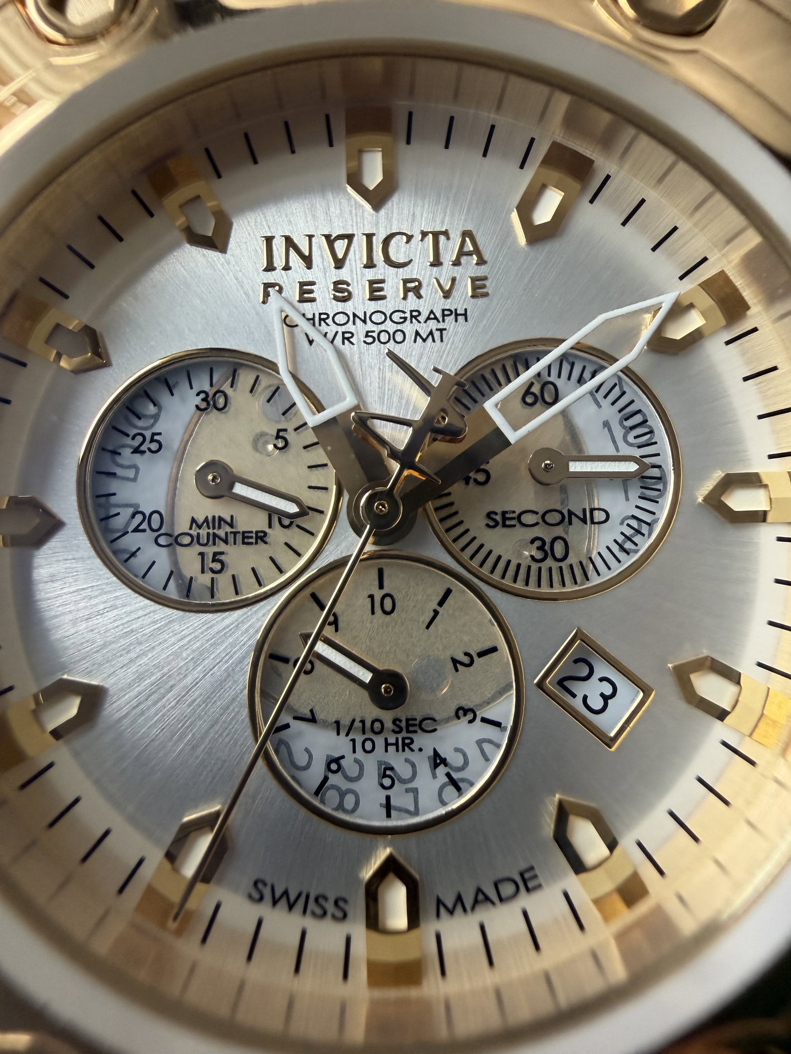 Invicta Reserve Model #14856 Gold-Tone Multi-Subdial Chronograph Wristwatch (1 of 13)