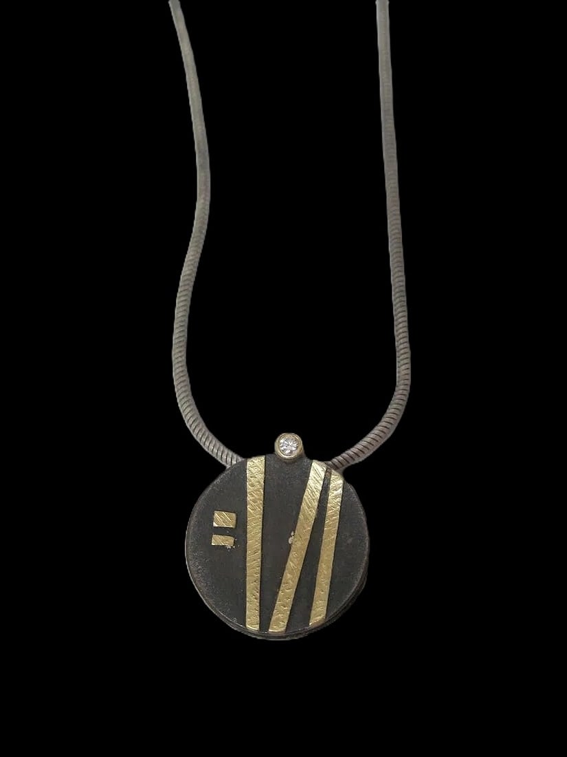 Lisa CecCorulli Sterling Silver (925) and 22K Gold Accents Necklace 16" (1 of 6)