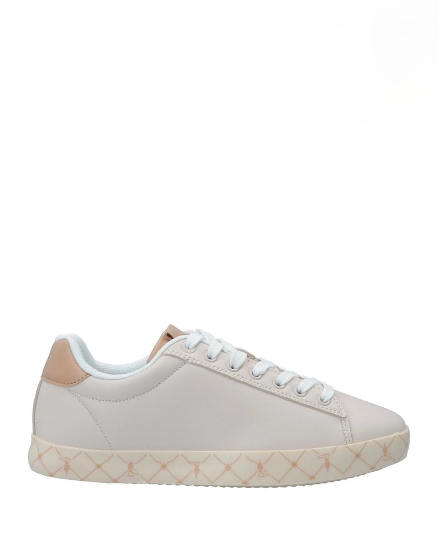 Trussardi Beige Two-Tone Logo Sneakers – EU 36 / US 6 – NIB: A refined, minimalist statement from the historic house of Trussardi: these low-top sneakers are executed in a versatile beige palette with subtle two-tone contrast and signature logo detailing along