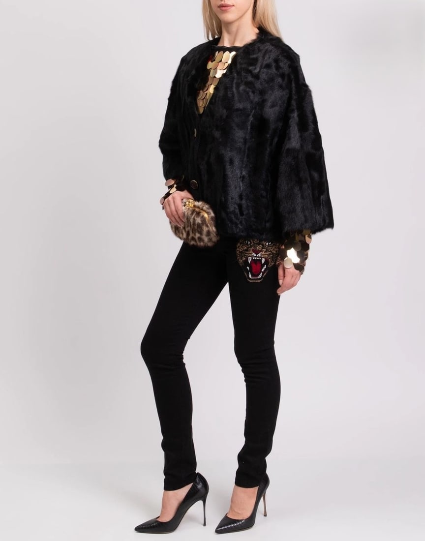 Gucci Skinny Jeans W24 Feline Patch Black NWT (1 of 8)