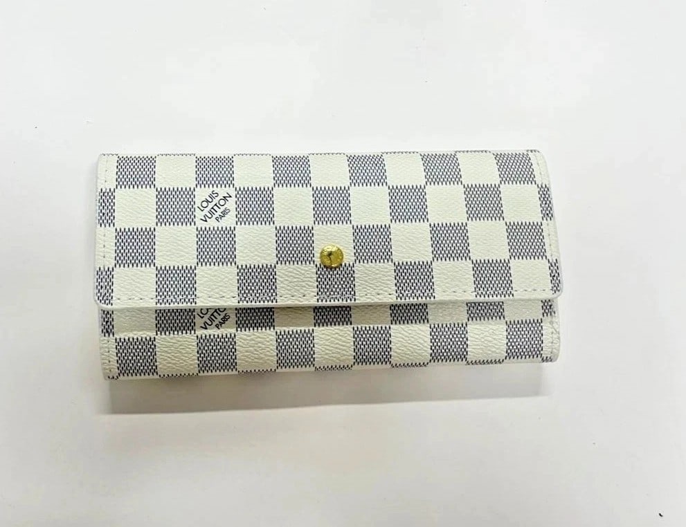 Louis Vuitton Damier Azur Porte-Feuille Sarah Long Wallet Fresh White Check Canvas (1 of 9)