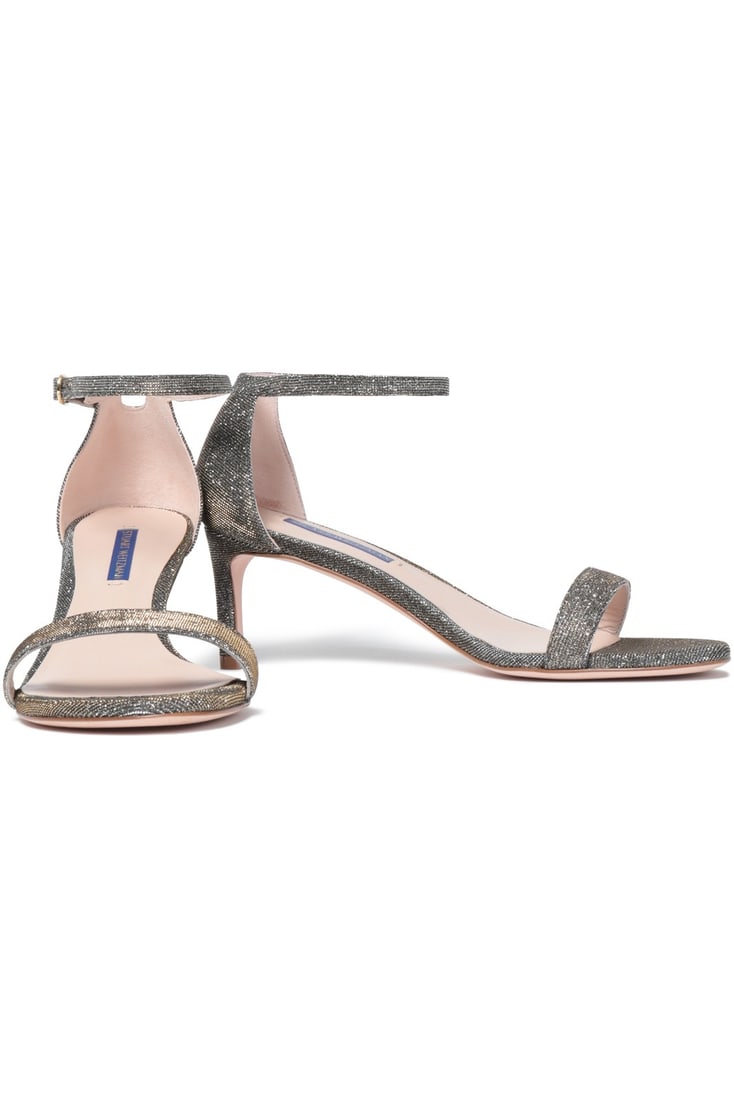 IMPORTED MSRP €728 STUART WEITZMAN Ankle Strap Sandals US8.5 UK6 EU39 Glitter Stiletto Heel NWT (1 of 5)