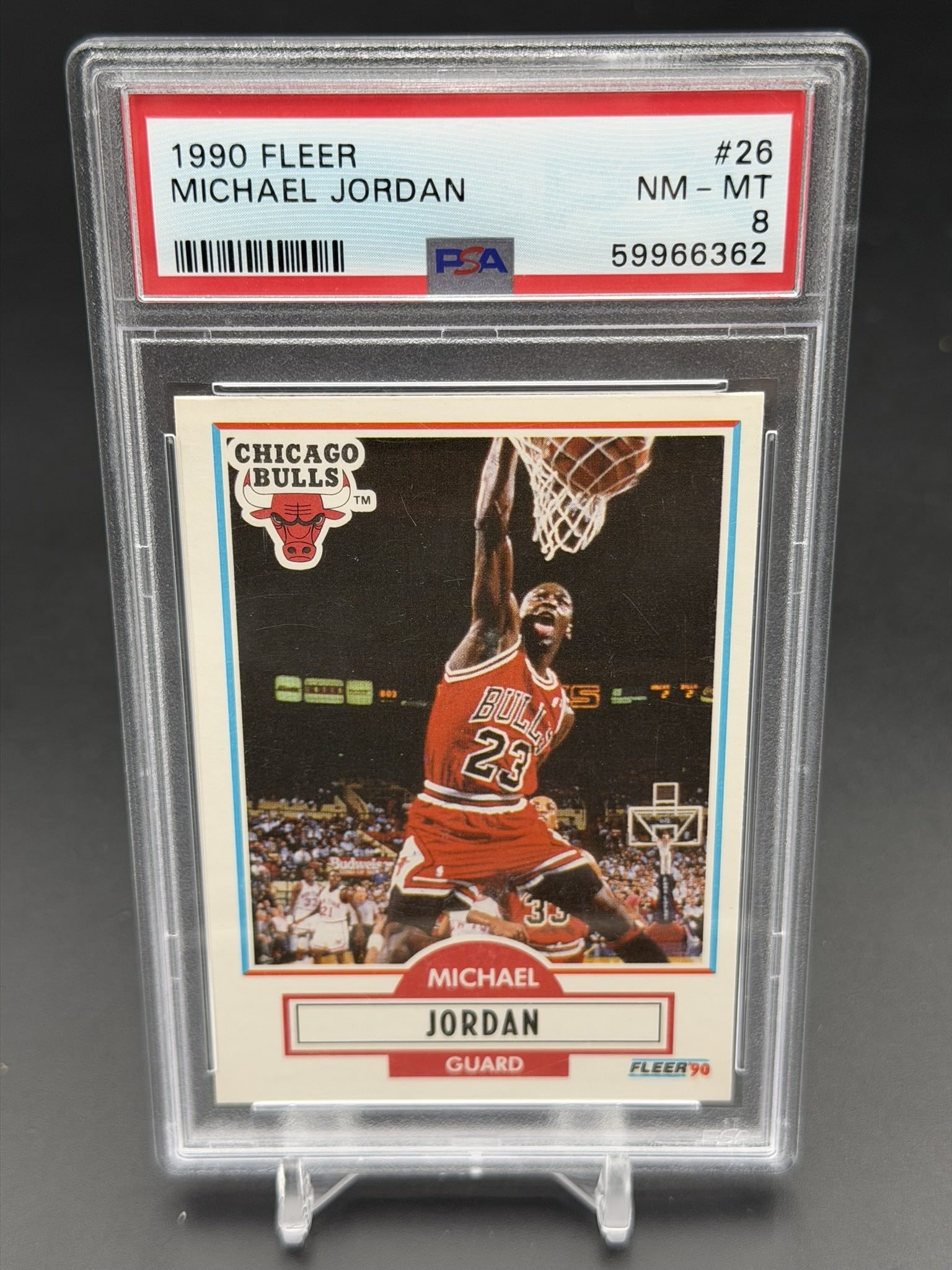 1990 Fleer Michael Jordan Base Card #26 PSA 8 NM-MT Chicago Bulls Vintage Basketball Legend (1 of 4)