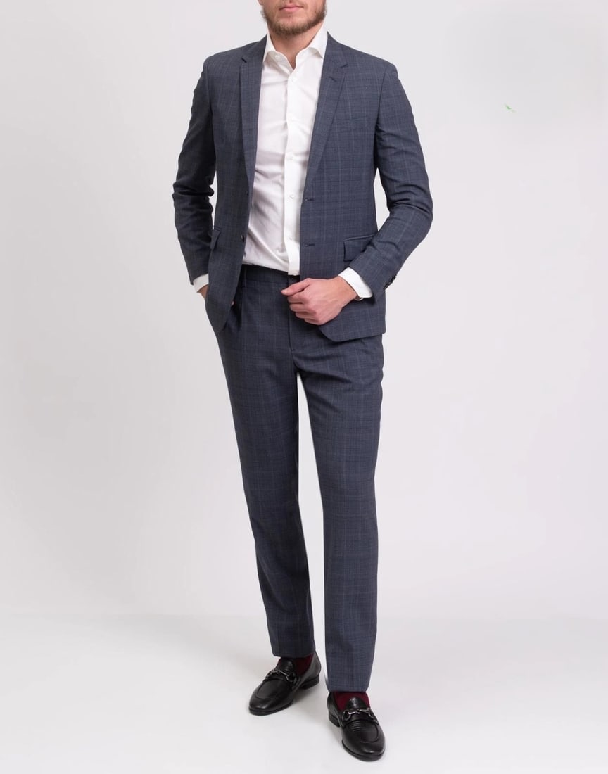 IMPORTED MSRP €595 TRUSSARDI Wool Blazer Jacket US38 M Blue Single-Breasted Made in Italy NWT (1 of 7)