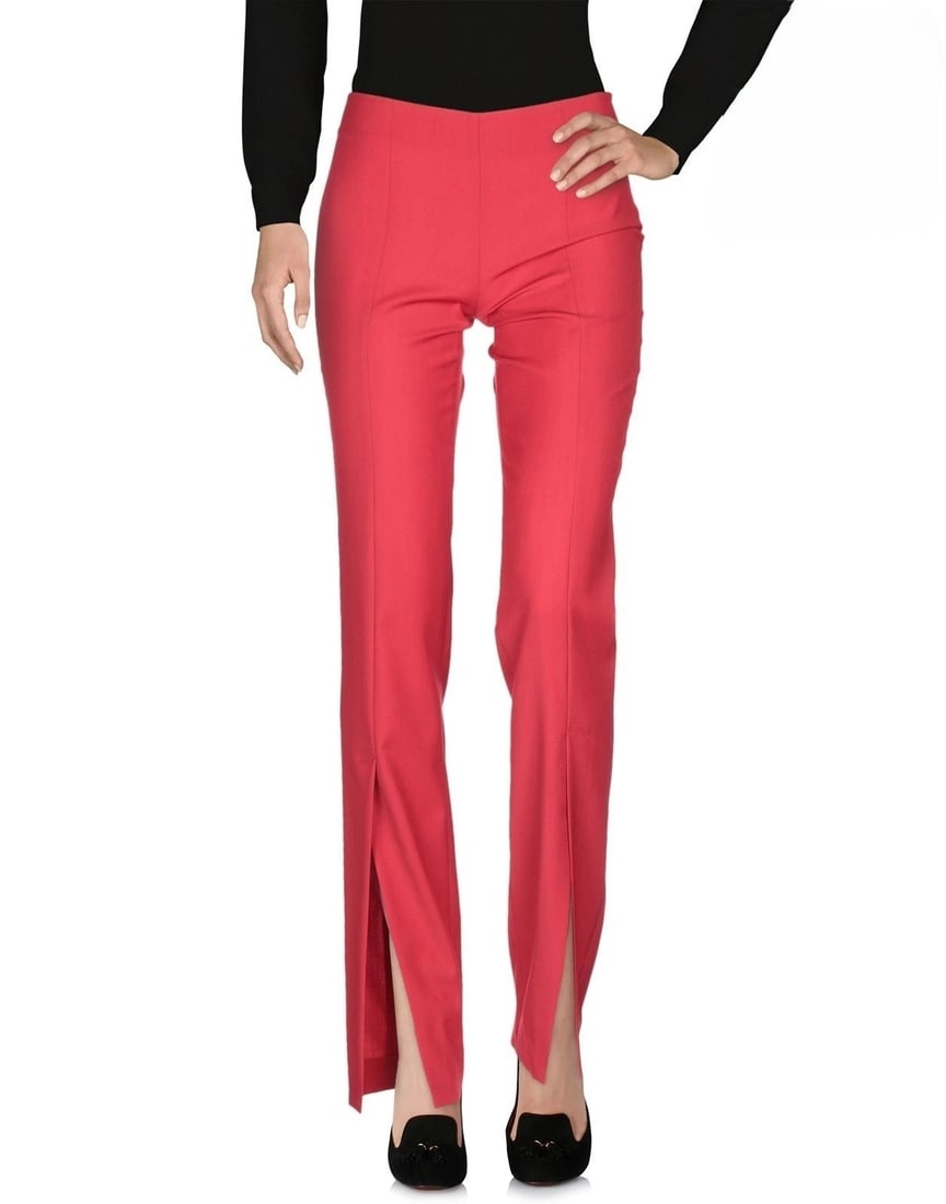 IMPORTED MSRP €462 Blumarine x Piccione Red Wool Pants US 8 L NWT (1 of 5)