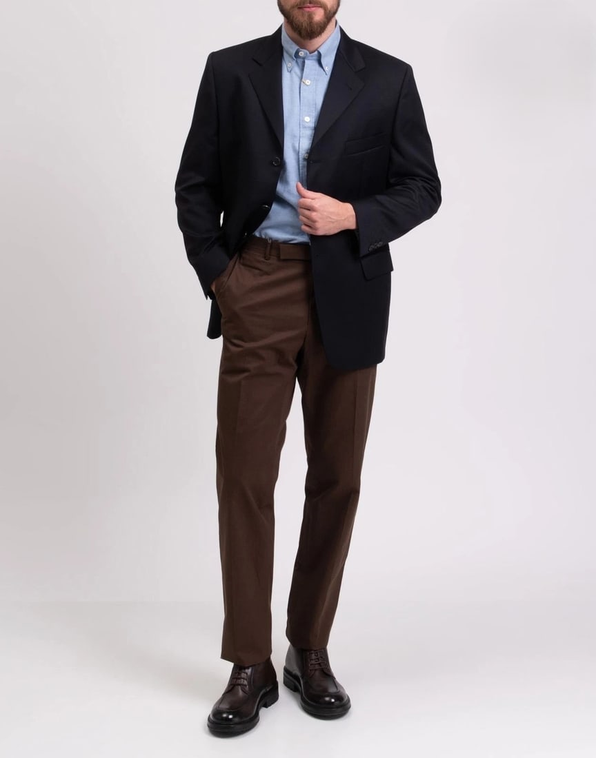 IMPORTED MSRP €540 LUBIAM Wool Blazer Jacket US38 M Dark Blue Single-Breasted Sample NWT (1 of 7)