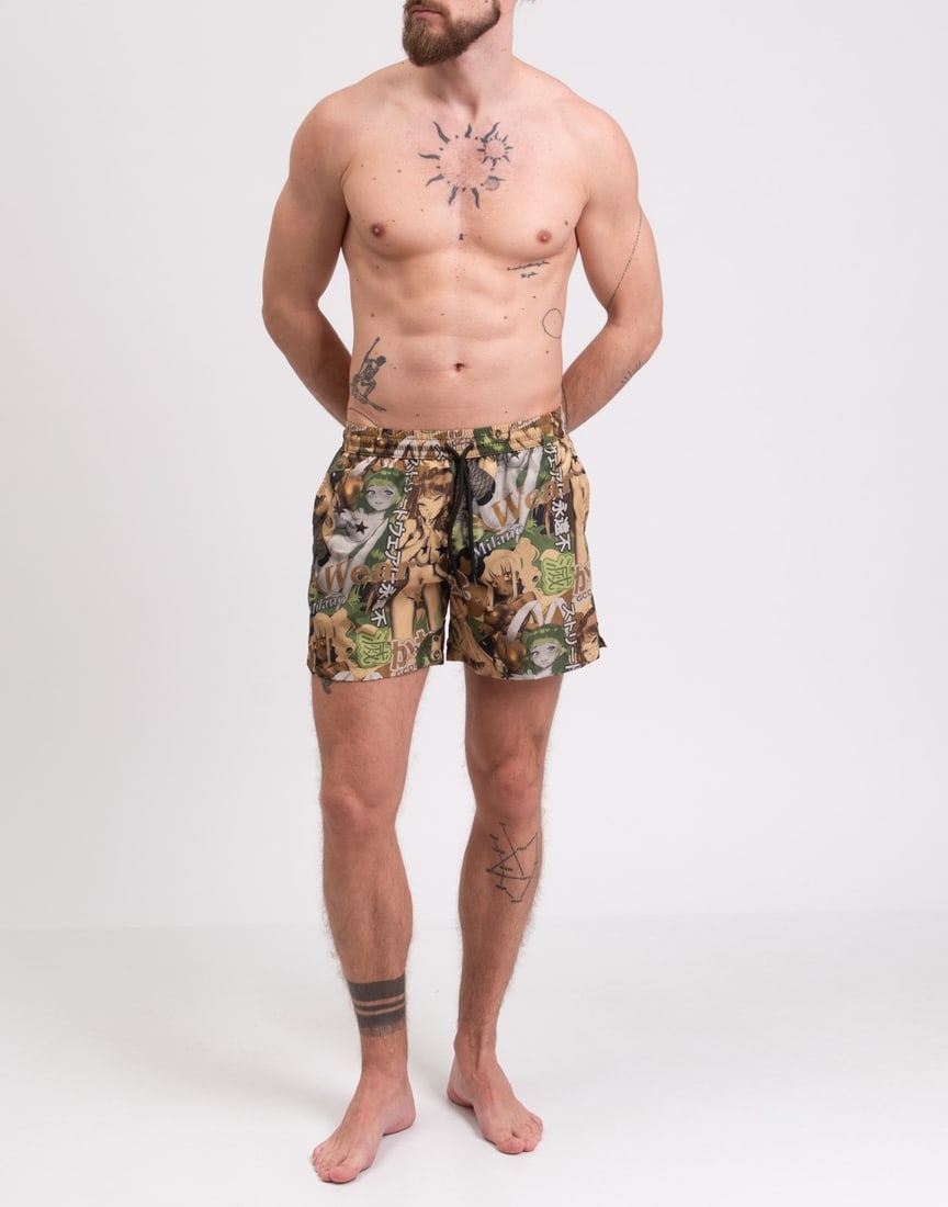 IMPORTED MSRP €255 GCDS Swim Shorts M Manga Print Elastic Waist Italy (1 of 4)
