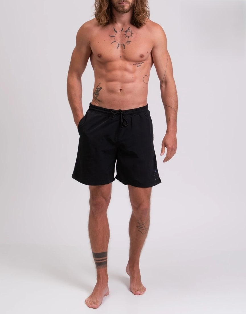 IMPORTED MSRP €295 MCQ By ALEXANDER MCQUEEN Get Wet Swim Shorts Size XL Drawstring Black NWOT (1 of 6)