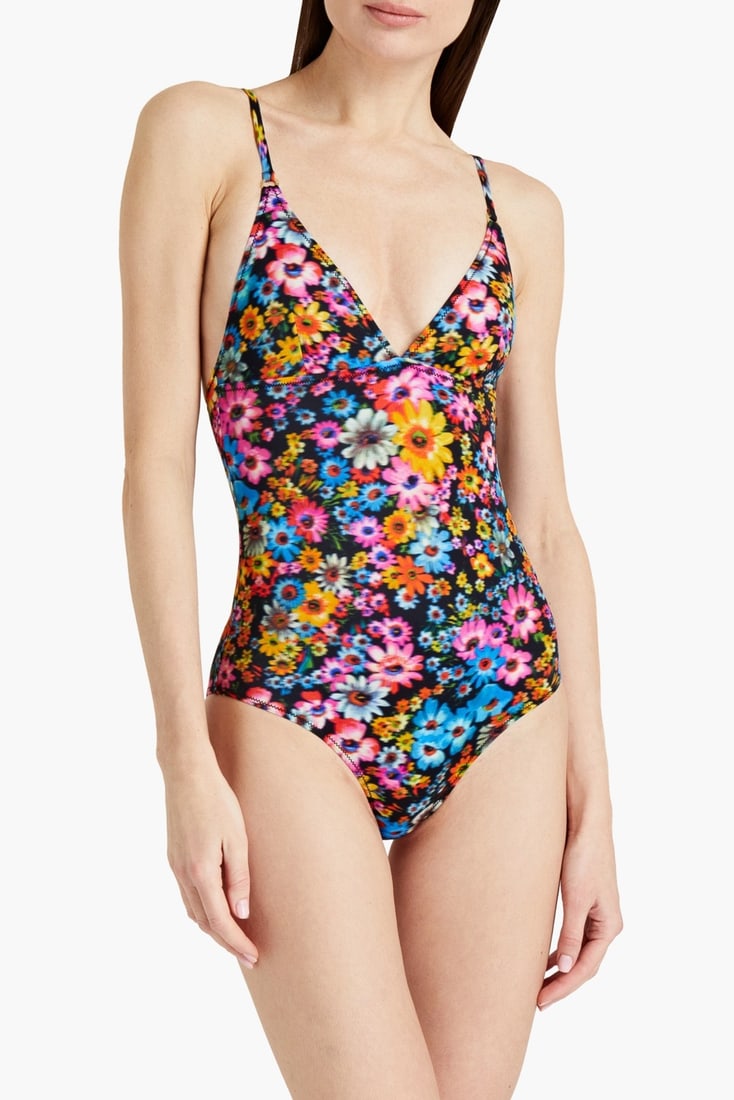 IMPORTED MSRP €345 STELLA McCARTNEY Floral One-Piece Swimsuit XS Logo Open Back Italy (1 of 6)