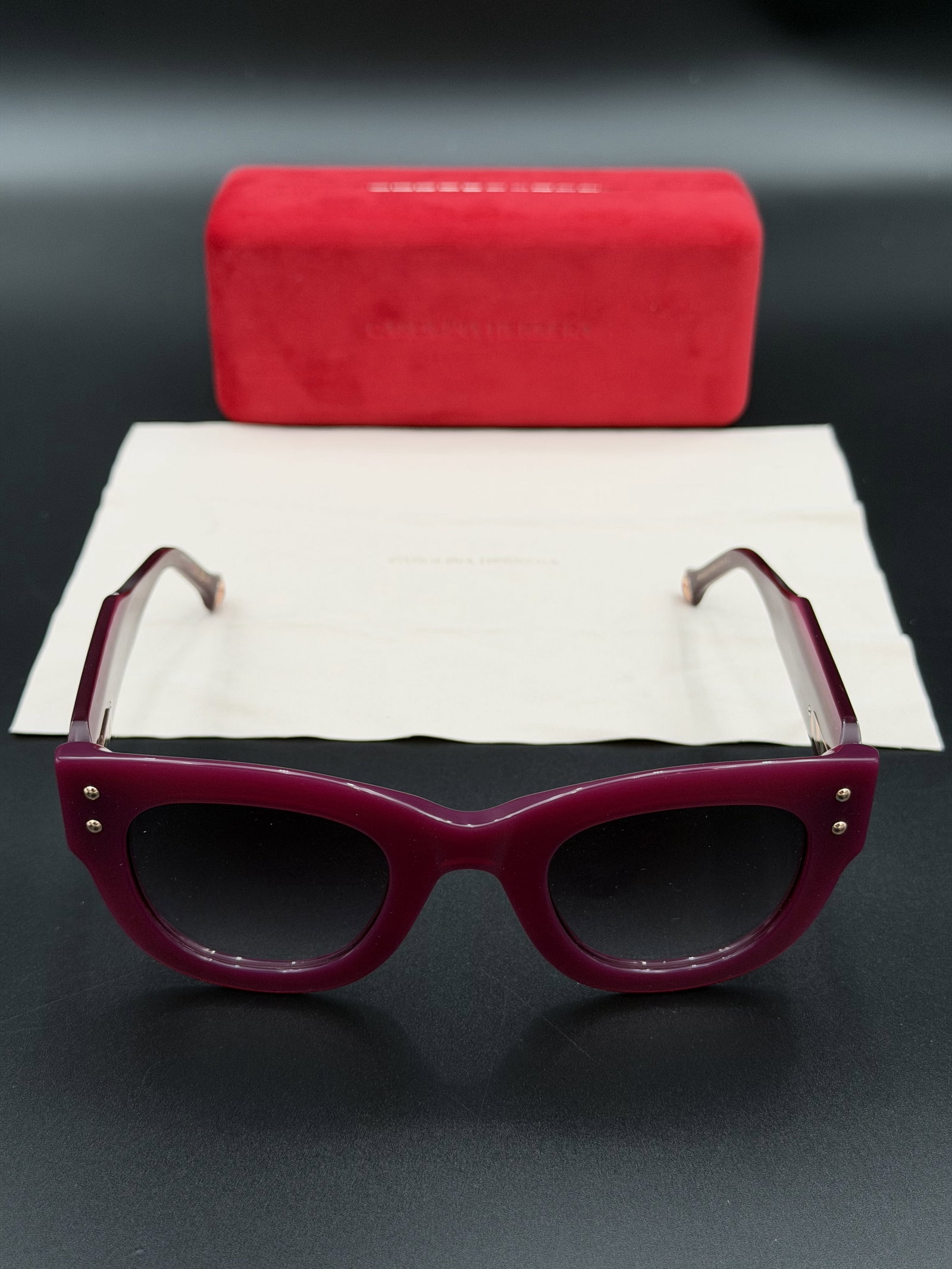 MSRP $595 CAROLINA HERRERA HER 0222/S Cyclamen Sunglasses w/ Case NWT (Unauthenticated) (1 of 11)