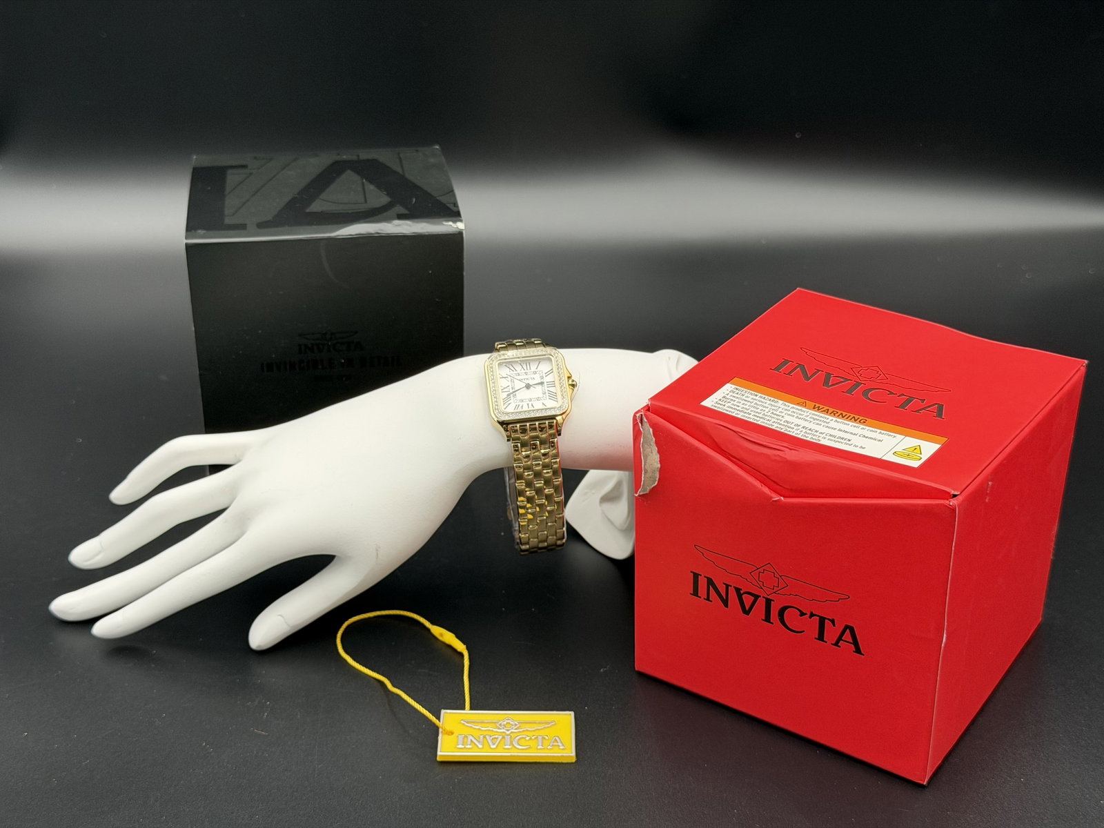 Prince Medici Estate MSRP $495 INVICTA Angel Lady Model 48995 Gold Tone Crystal Watch 28mm NIB (1 of 20)