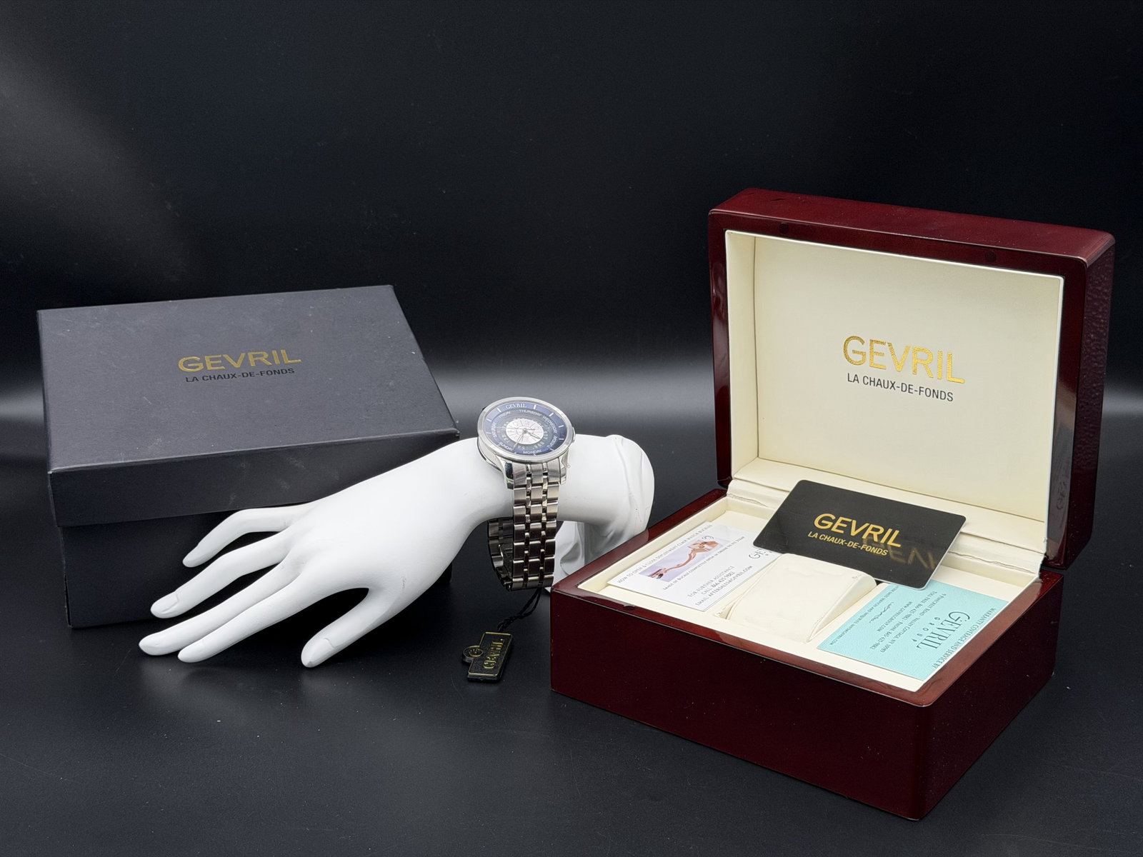 MSRP $5,995 GEVRIL Columbus Circle Ltd Edition 052/500 Automatic Watch Model 2000B w/ Box & (1 of 14)