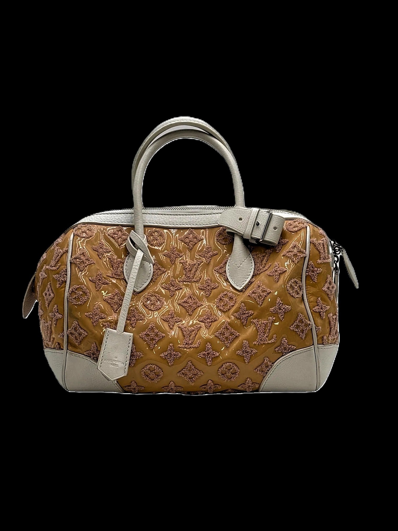 MSRP $1,495 LOUIS VUITTON Monogram Bouclettes Speedy Round Rose Bag (Unauthenticated) (1 of 7)