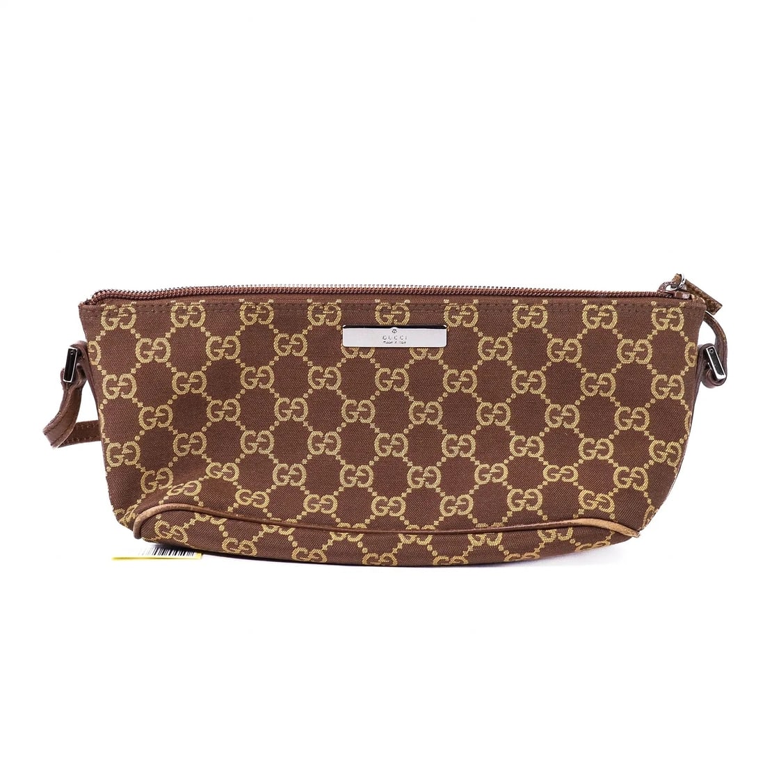 MSRP $2,195 GUCCI Brown GG Monogram Canvas Shoulder Bag (Unauthenticated): PLEASE READ: This item has not been authenticated by Atomic Pear. Please ask absolutely any questions or request additional photographs before you bid. Thank you! Love, Atomic Pear Gucci mini shoulder