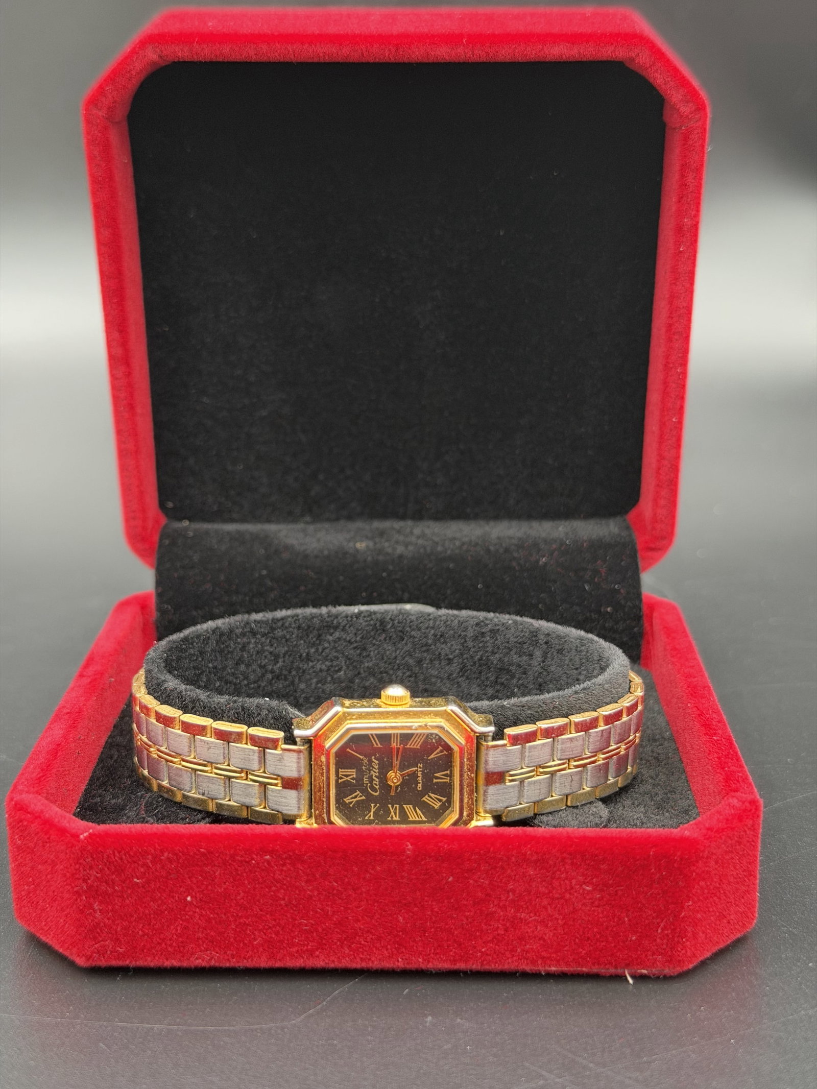 MSRP $4,995 MUST DE CARTIER Vermeil Quartz Watch Black Dial w/ Presentation Case (Unauthenticated) (1 of 15)