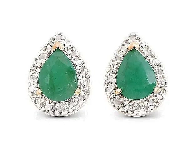 MSRP $1,695 2.17 Ct Diamond Emerald Sterling Silver (925) Earrings (1 of 3)