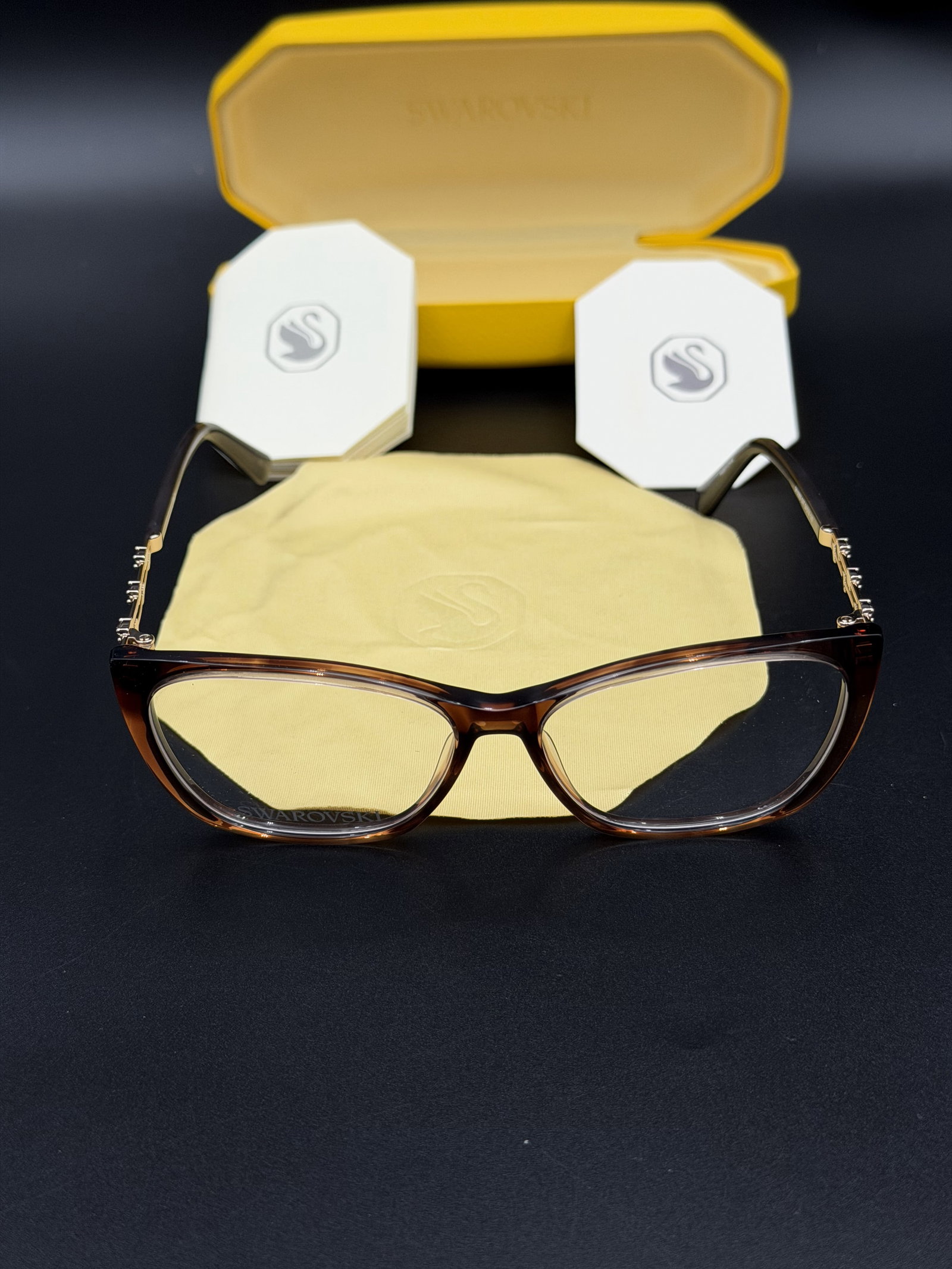 MSRP $395 SWAROVSKI SK5383 Crystal Floral Eyeglasses w/ Case & Accessories NWOT (1 of 9)