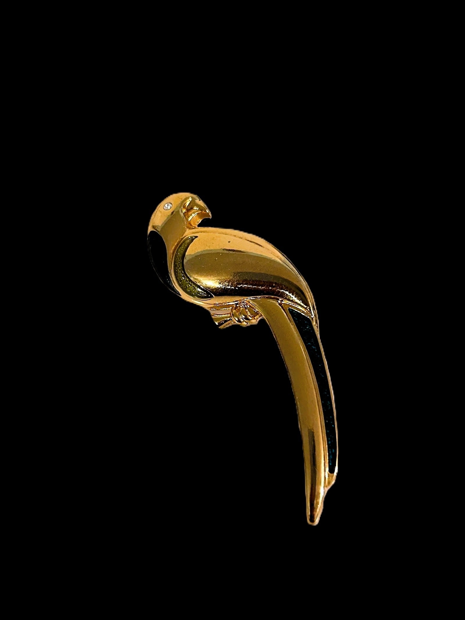 MSRP $145 Liz Claiborne Vintage Gold-Tone Bird Brooch 2.5 in (1 of 4)