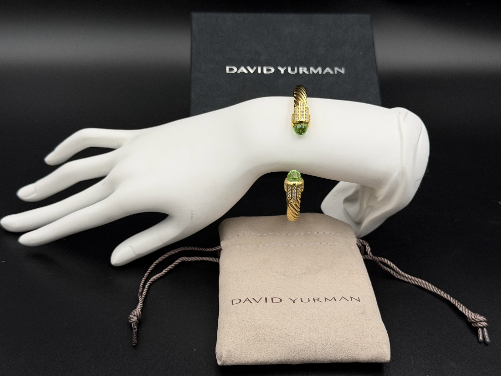 MSRP $12,500 DAVID YURMAN Renaissance Bracelet 18K Gold Peridot Diamonds 33.52 g (Unauthenticated) (1 of 12)