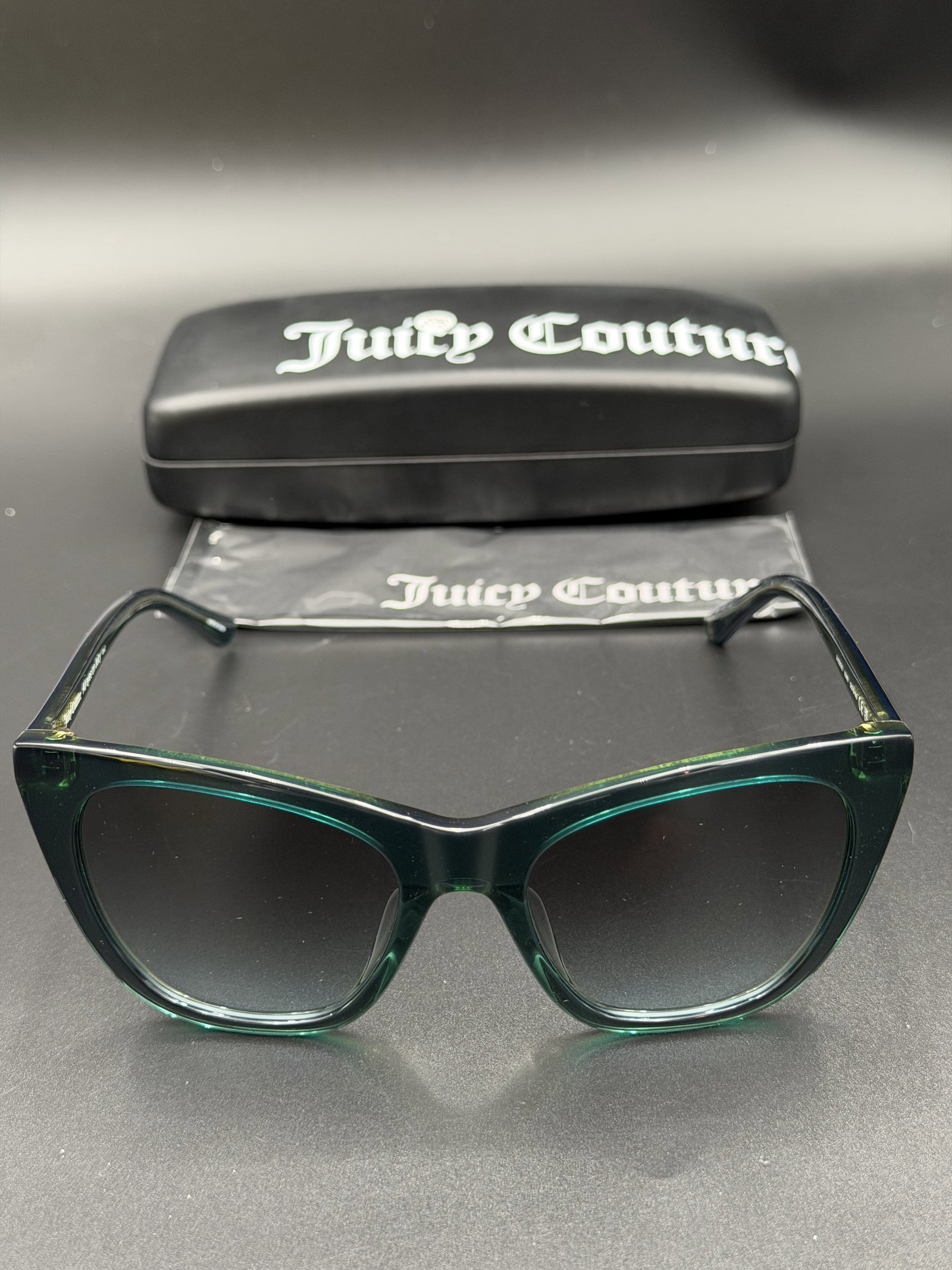 MSRP $295 JUICY COUTURE JU632/G/S Crystal Green Sunglasses w/ Case NWT (1 of 12)