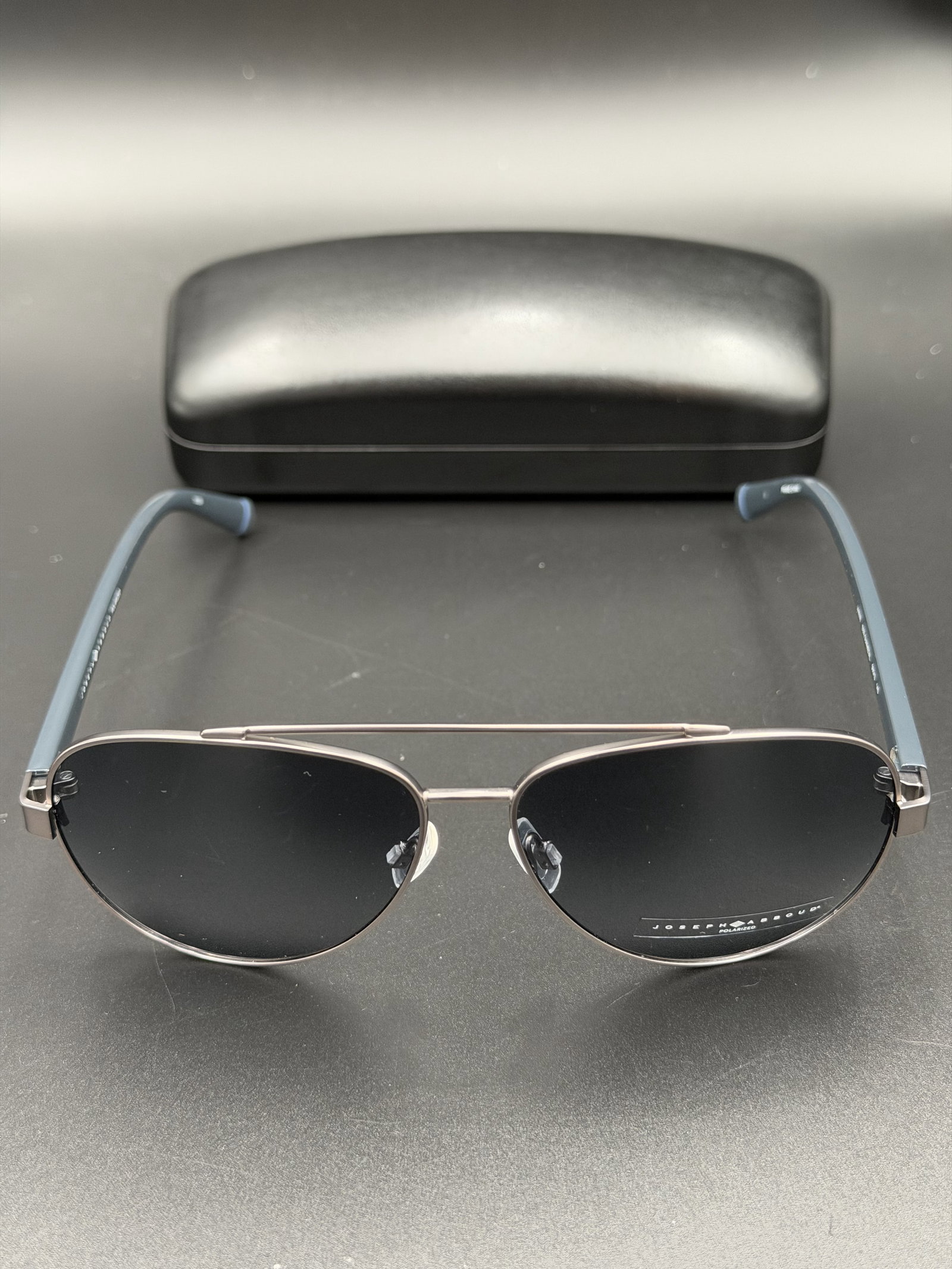 MSRP $295 JOSEPH ABBOUD JA6008 Polarized Aviator Sunglasses Gunmetal w/ Case NWOT (Unauthenticated) (1 of 14)