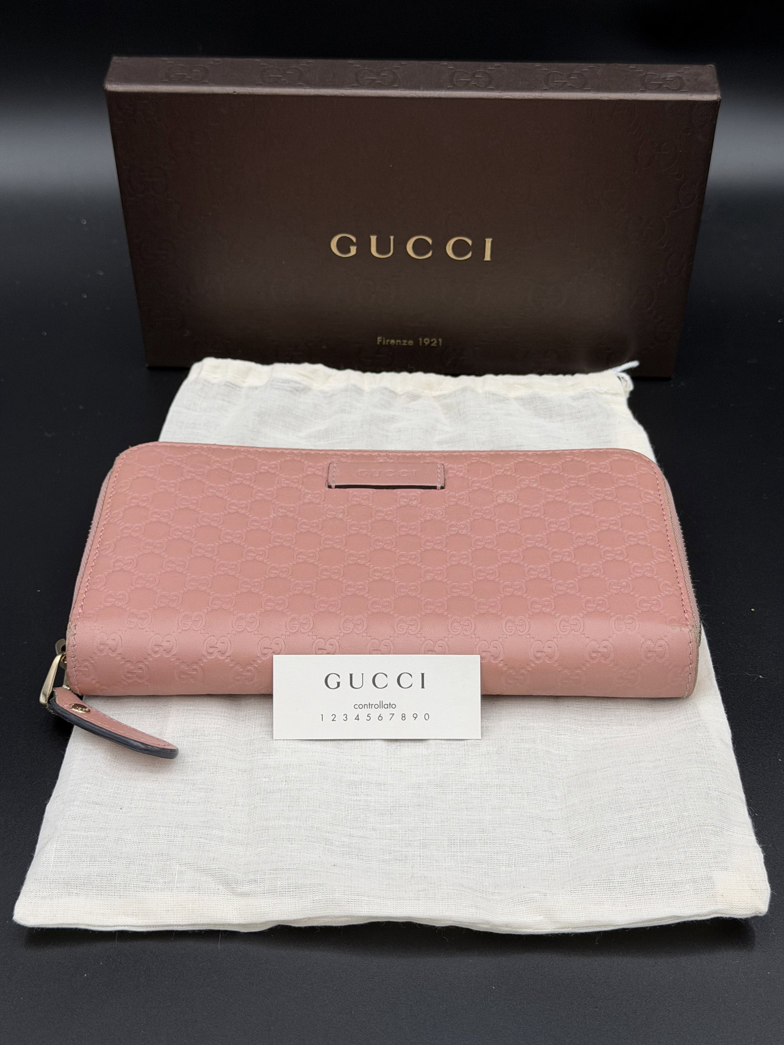 MSRP $1,786 GUCCI Microguccissima Zip Around Wallet Pink Leather Italy (Unauthenticated) (1 of 12)