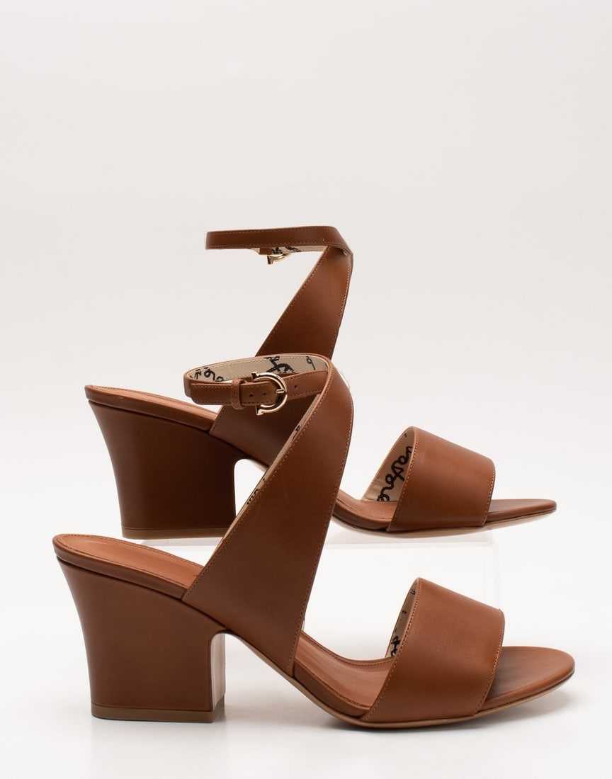 IMPORTED MSRP €655 SALVATORE FERRAGAMO Sheena Leather Sandals US9.5 UK6.5 EU40 Ankle Strap NWT (1 of 9)