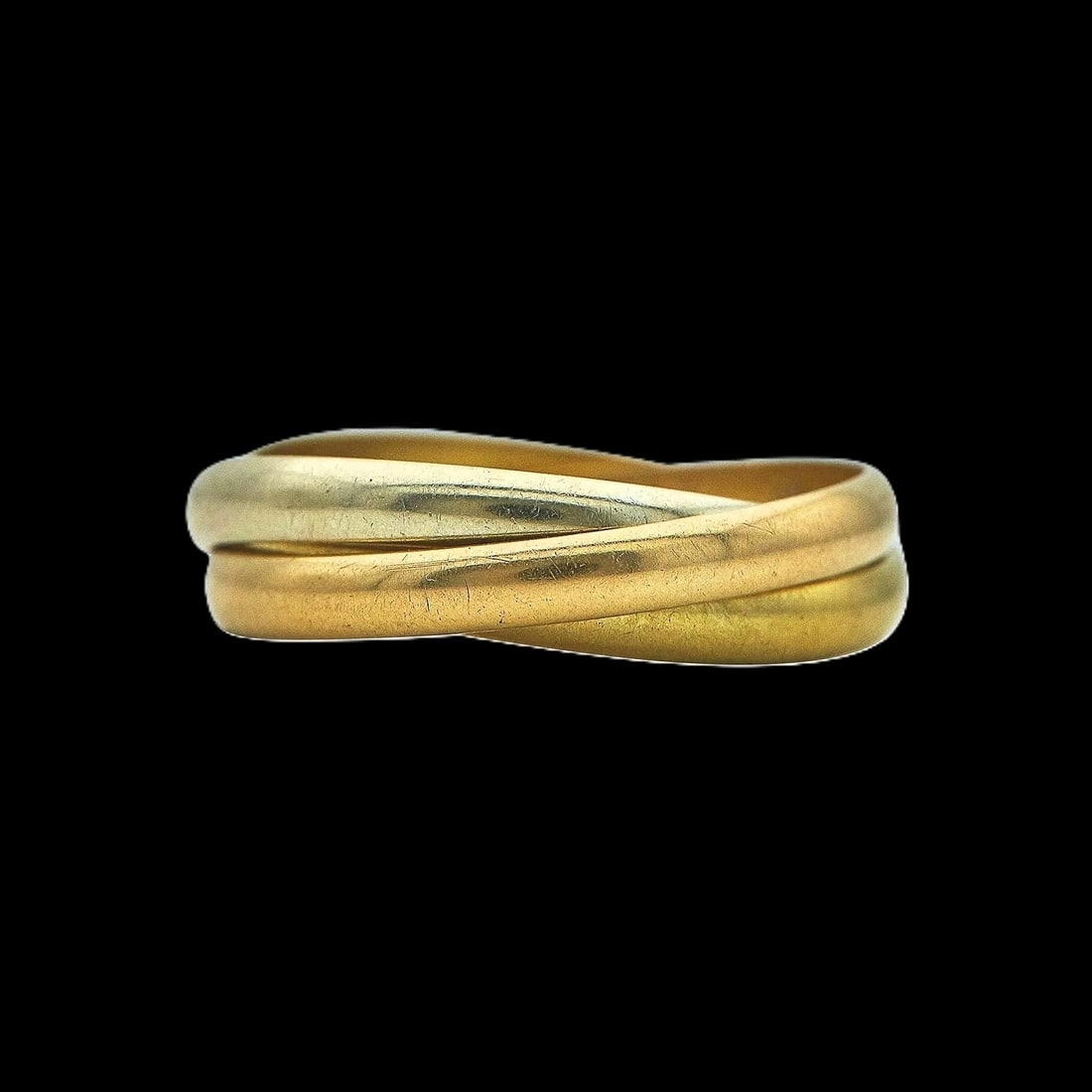 MSRP $3,495 Cartier Trinity Tri-Color 18K (750) White, Yellow & Rose Gold Ring Size 57 US 8 5.46 (1 of 3)