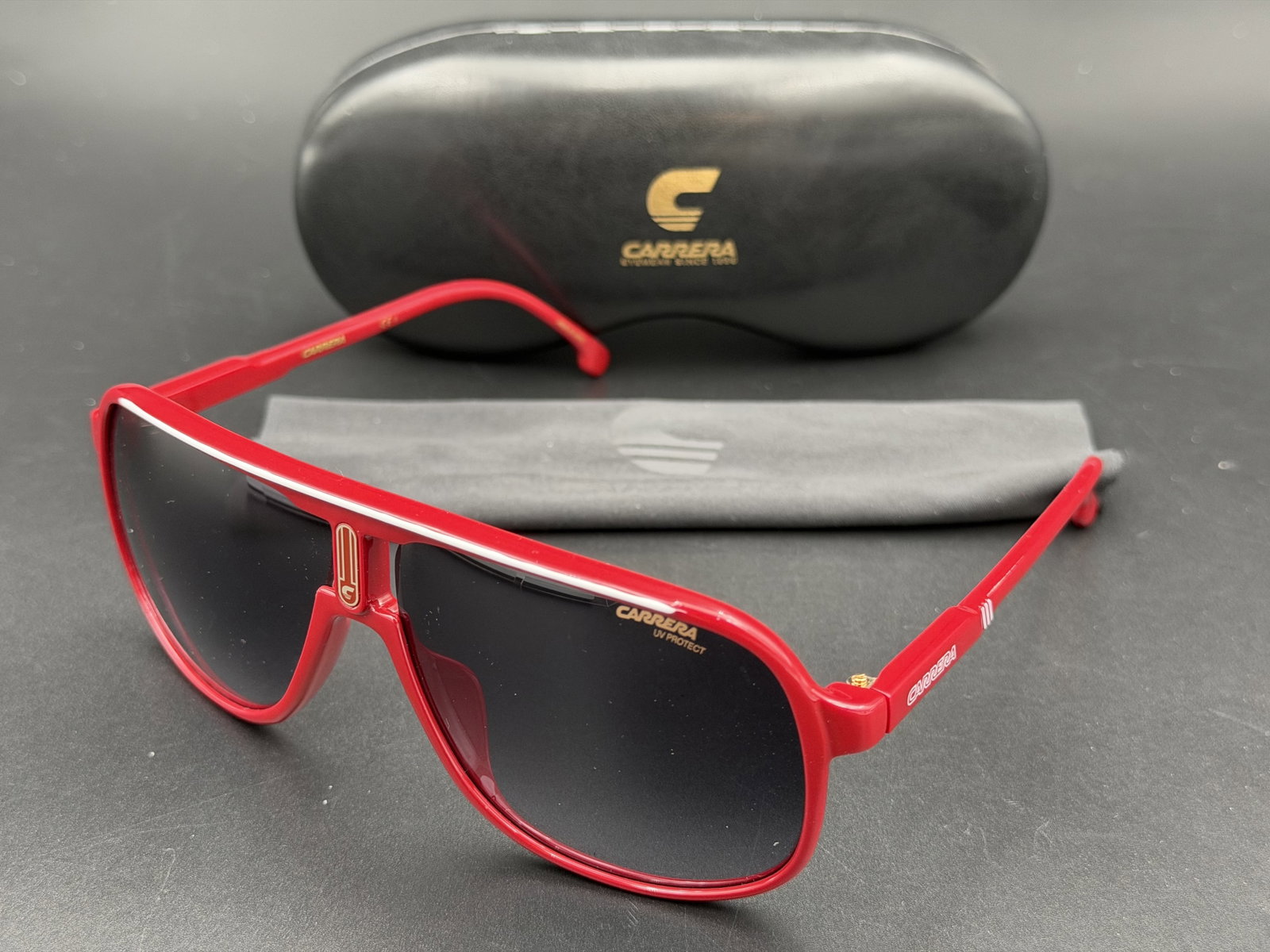 MSRP $249 Carrera 1047/S Red Shield Sunglasses 60mm C9A9O NWOT w/ Case (1 of 15)