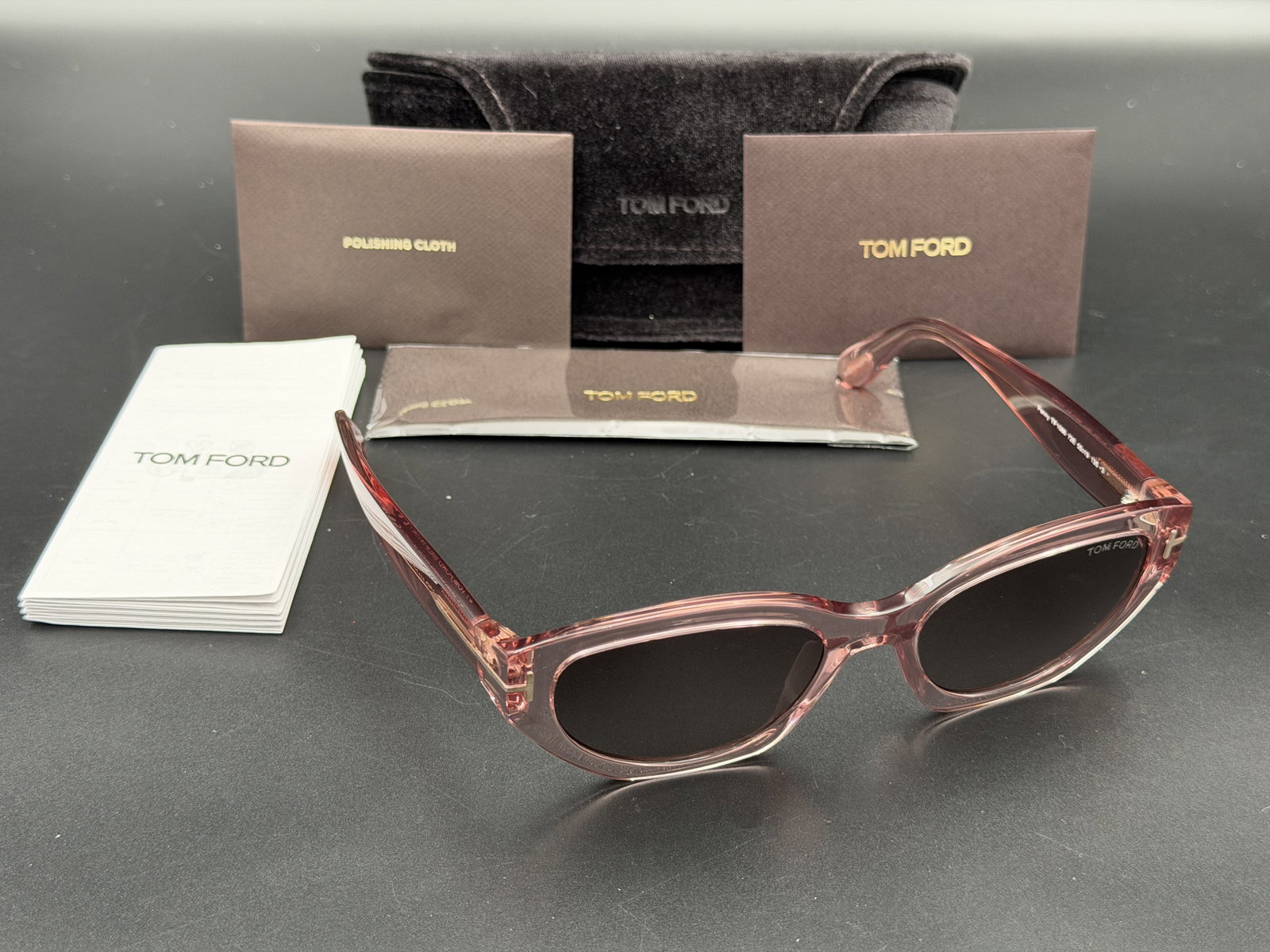 MSRP $865 Tom Ford Penny TF1086 72E Pink Cat Eye Sunglasses 55-19 Italy w/ Case NWOT in Box (Una (1 of 13)