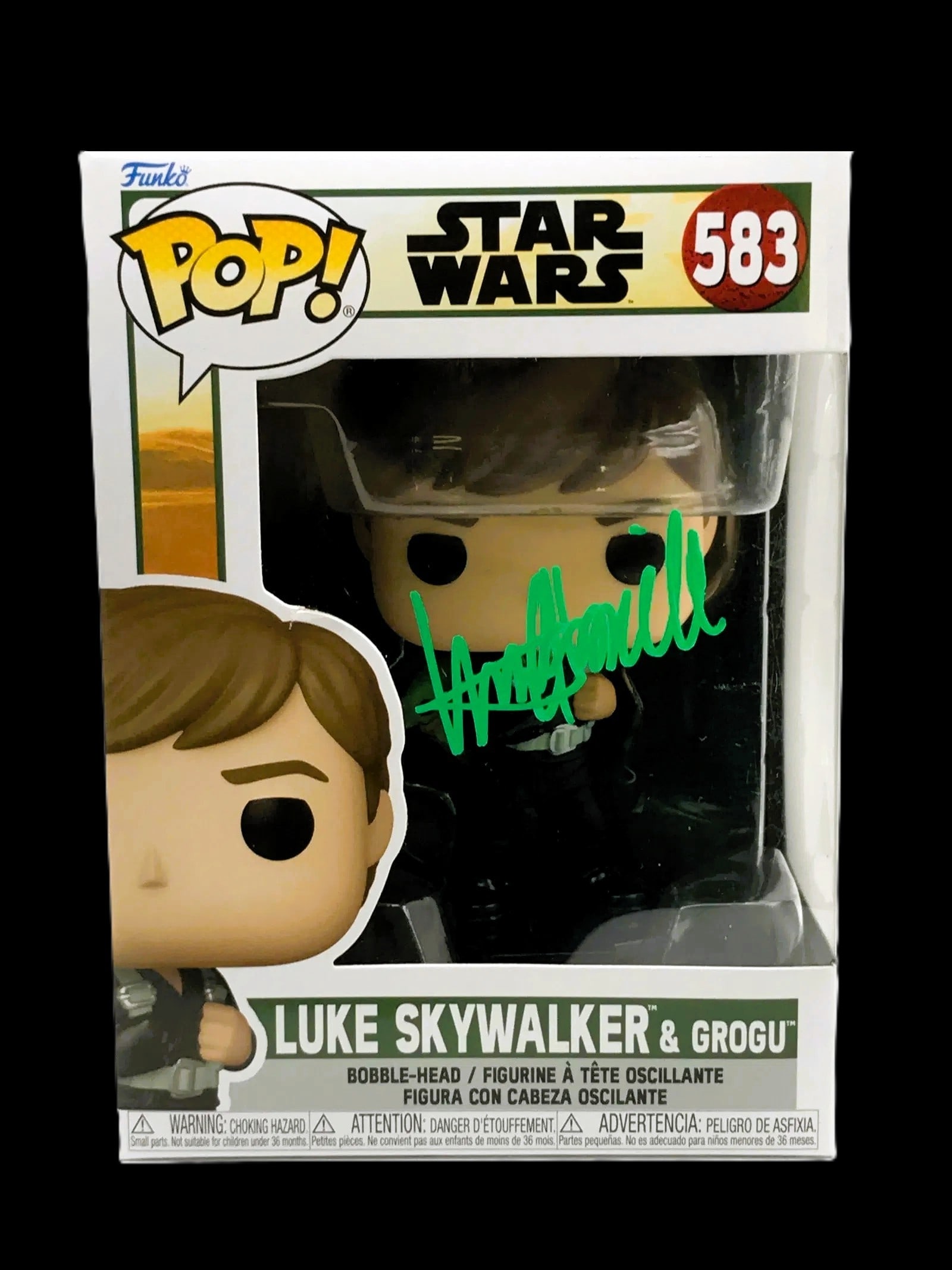 Mark Hamill Signed Funko Pop! "Luke Skywalker & Grogu" #583 COA (1 of 2)