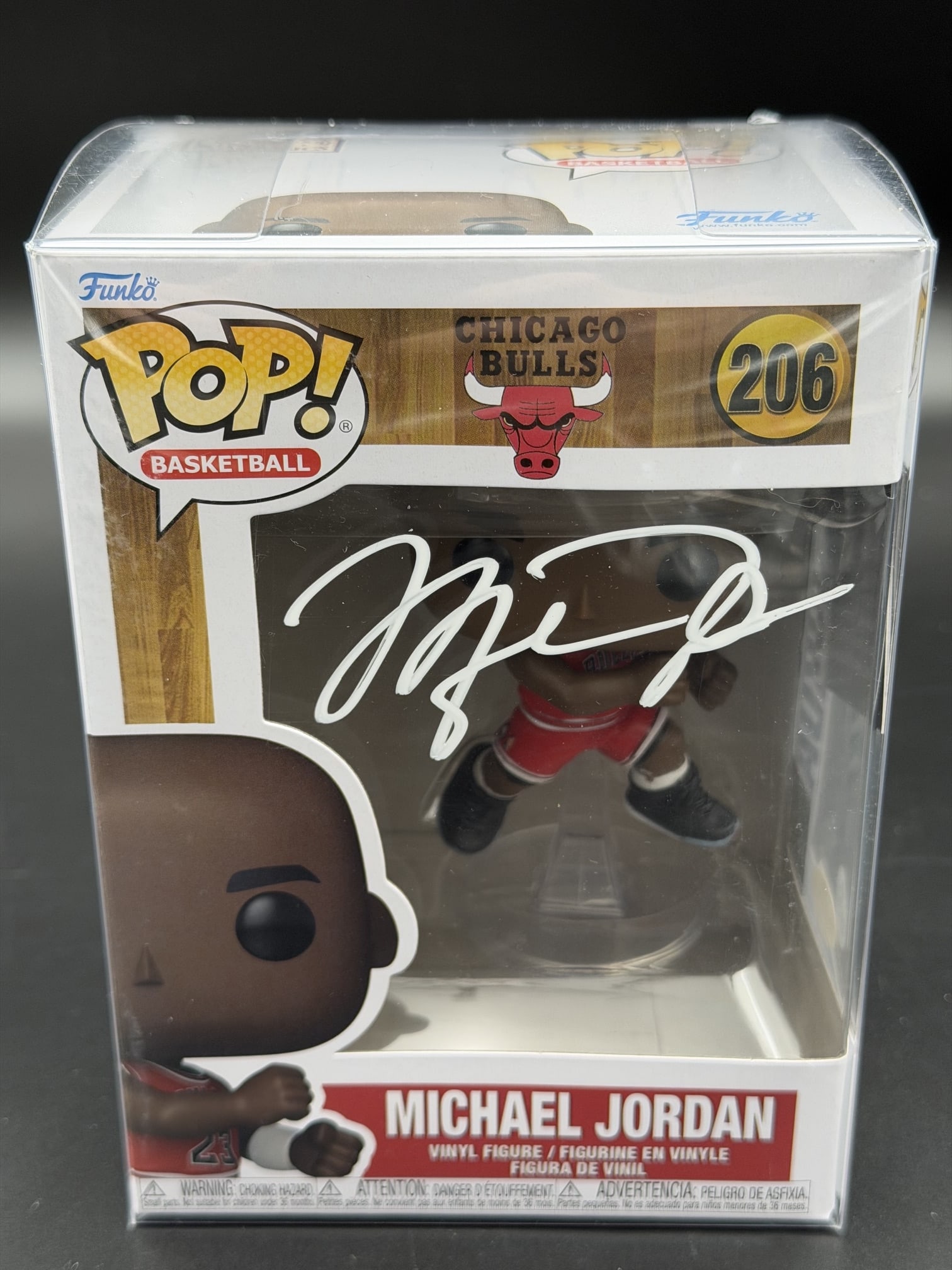 Autographed Michael Jordan Chicago Bulls Funko Pop! #206 Vinyl Figure in Protector VS COA NIB (1 of 11)