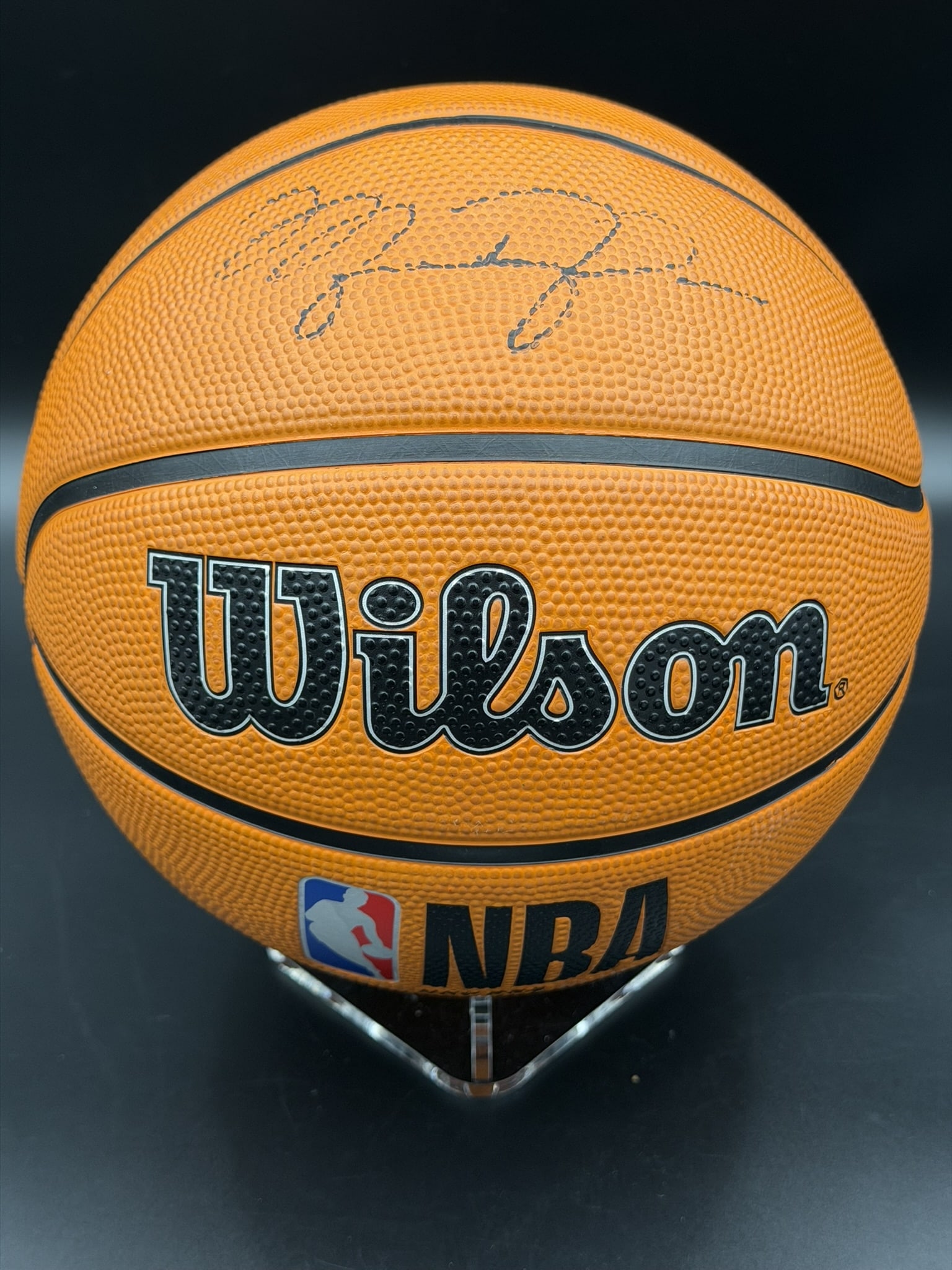 Michael Jordan Signed Wilson NBA Basketball ACA COA NWOT: Official Wilson NBA basketball personally signed by Michael Jordan in black marker across the upper panel. The ball includes an American Collectibles Authentication (ACA) tamper-evident authentication