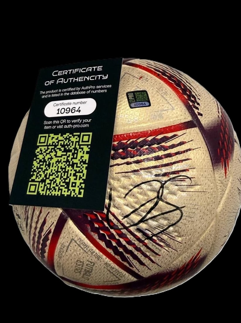 Lamine Yamal Hand-Signed Adidas Al Hilm 2022 World Cup Soccer Ball AuthPro COA (1 of 9)