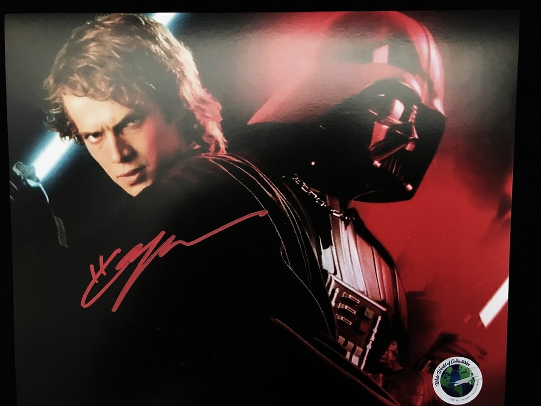 Hayden Christensen Signed Star Wars Photo 8"x10" COA: Glossy Star Wars 8x10 photo signed by Hayden Christensen in prominent paint pen (WWOC COA included; see photos). A clean, display–ready autograph piece for any Star Wars collection. Highlights S