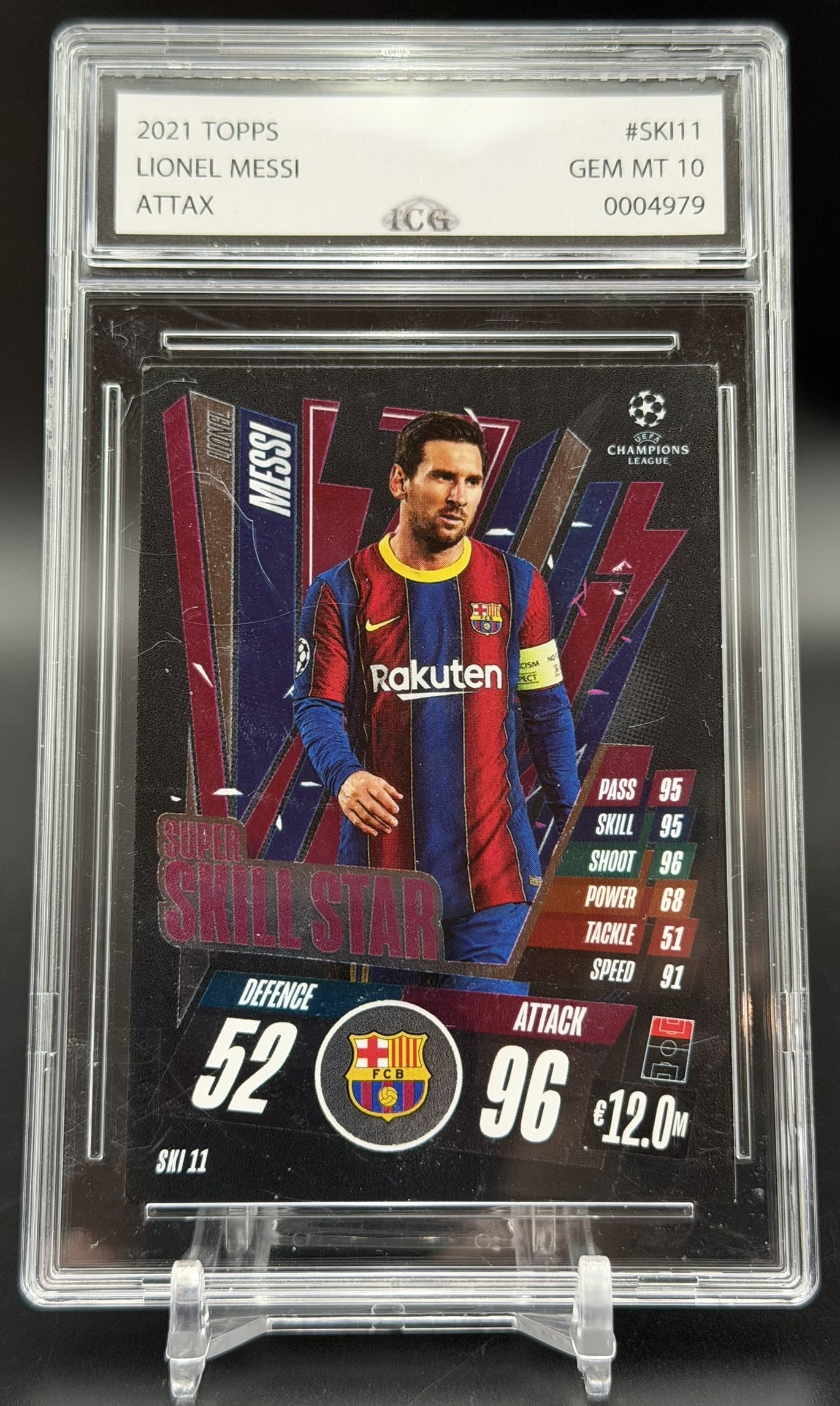 2021 Topps Match Attax Lionel Messi Super Skill Star #SKI11 CCG Gem Mint 10 (1 of 6)