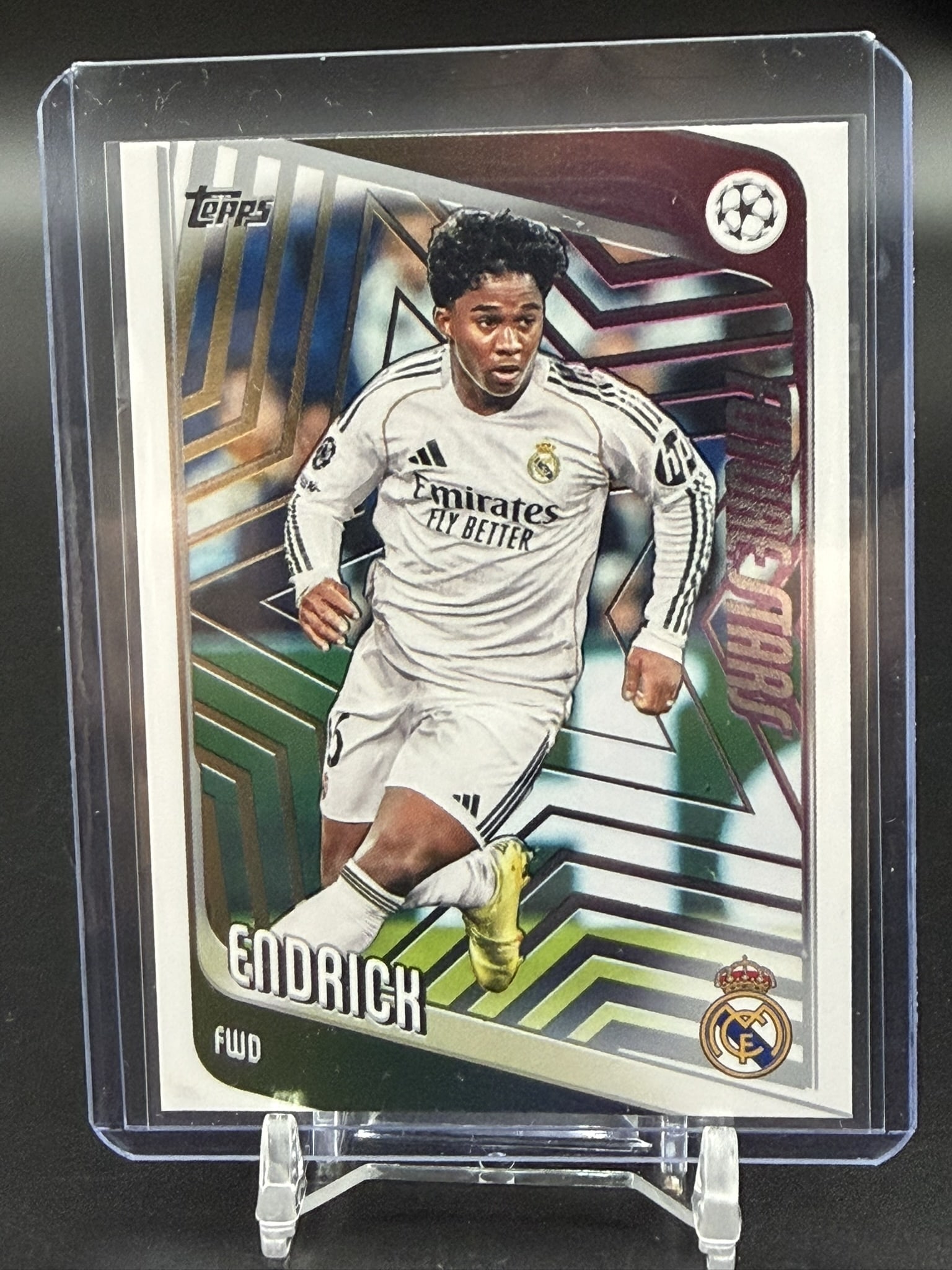 2025 Topps UEFA Champions League Endrick Real Madrid Wonderkids Rookie Card #86: 2025 Topps UEFA Champions League Wonderkids trading card featuring Endrick in his Real Madrid C.F. debut season. This sought-after insert showcases one of world football's brightest young talents in R