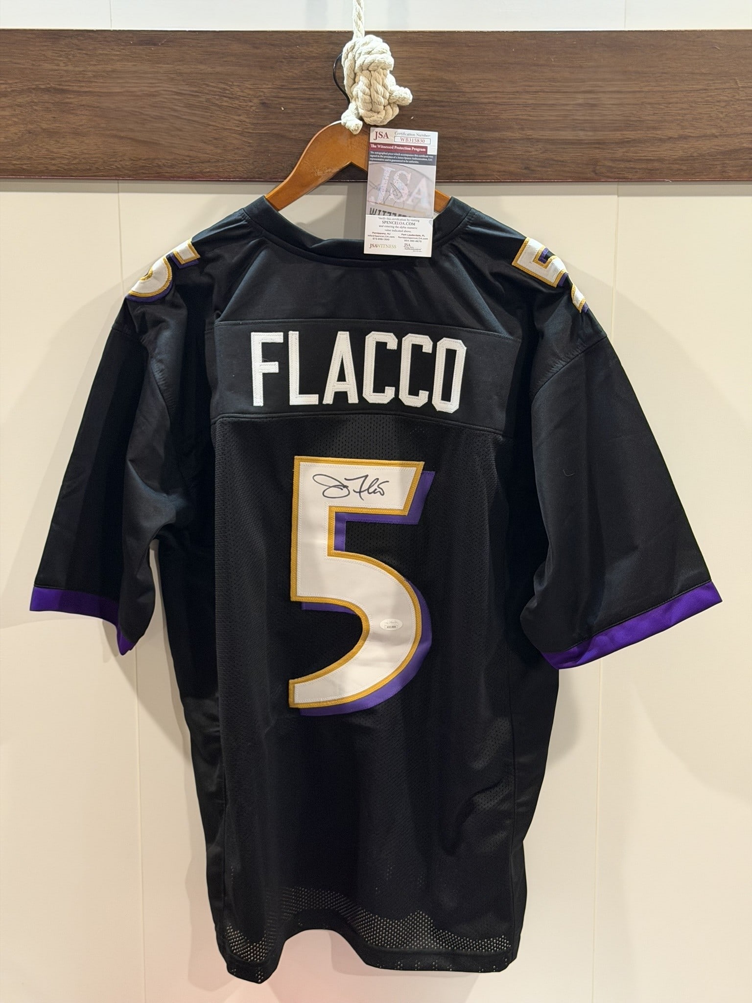 Joe Flacco Signed Baltimore Ravens Style Custom Jersey Size XL JSA WB315830 COA Super Bowl MVP (1 of 7)